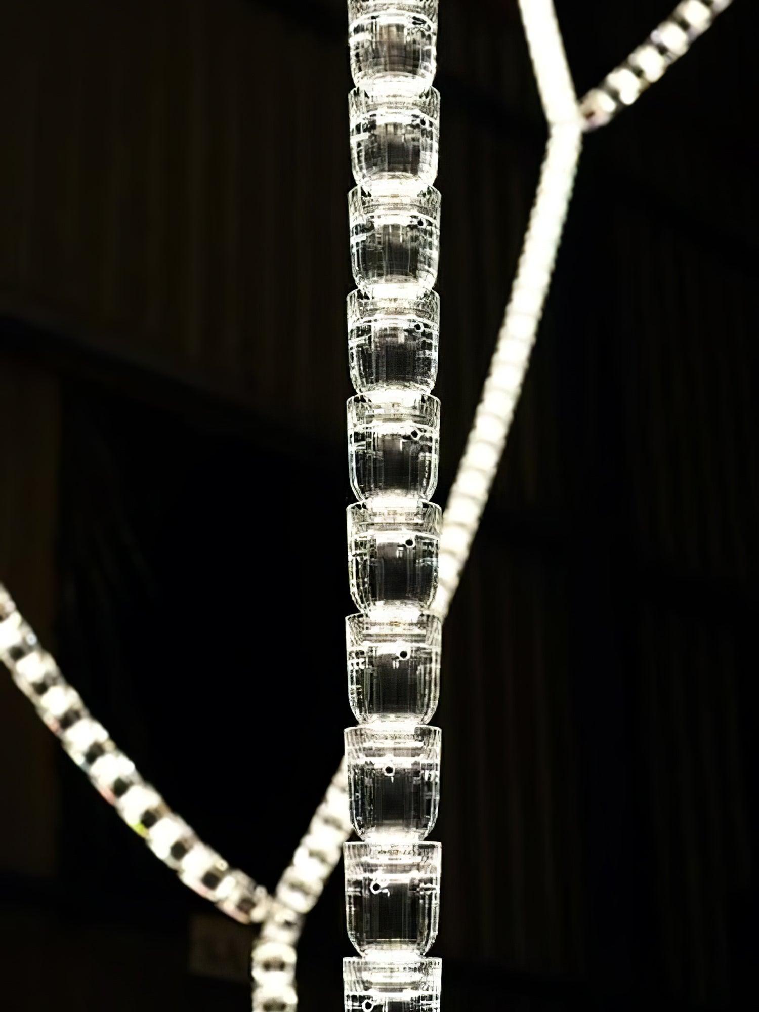 Gabriel Cascade K9 Crystal Chandelier - 161 heads ∅ 47.2″ x H 118″ / Dia 120cm x H 300cmClear & ChromeWarm LightBlushlighting