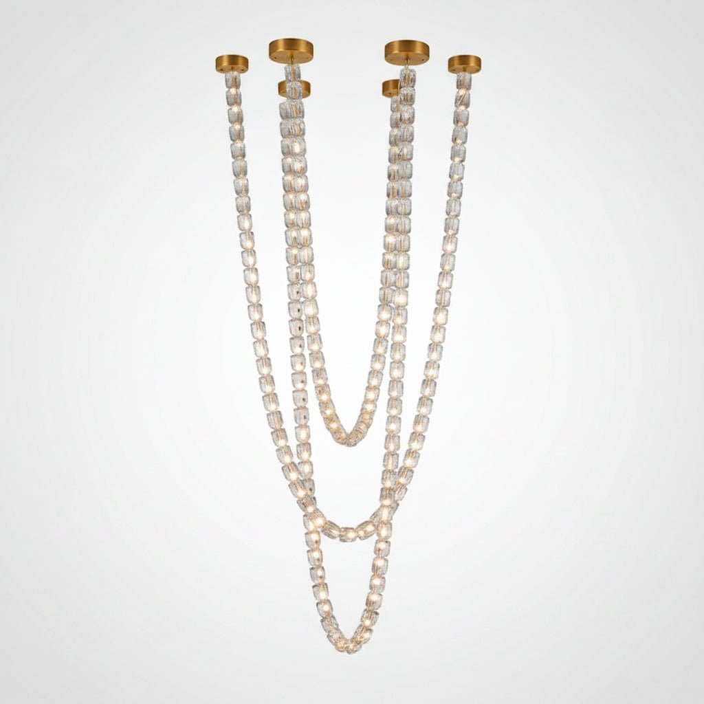 Gabriel Cascade K9 Crystal Chandelier - 161 heads ∅ 47.2″ x H 118″ / Dia 120cm x H 300cmClear & ChromeWarm LightBlushlighting