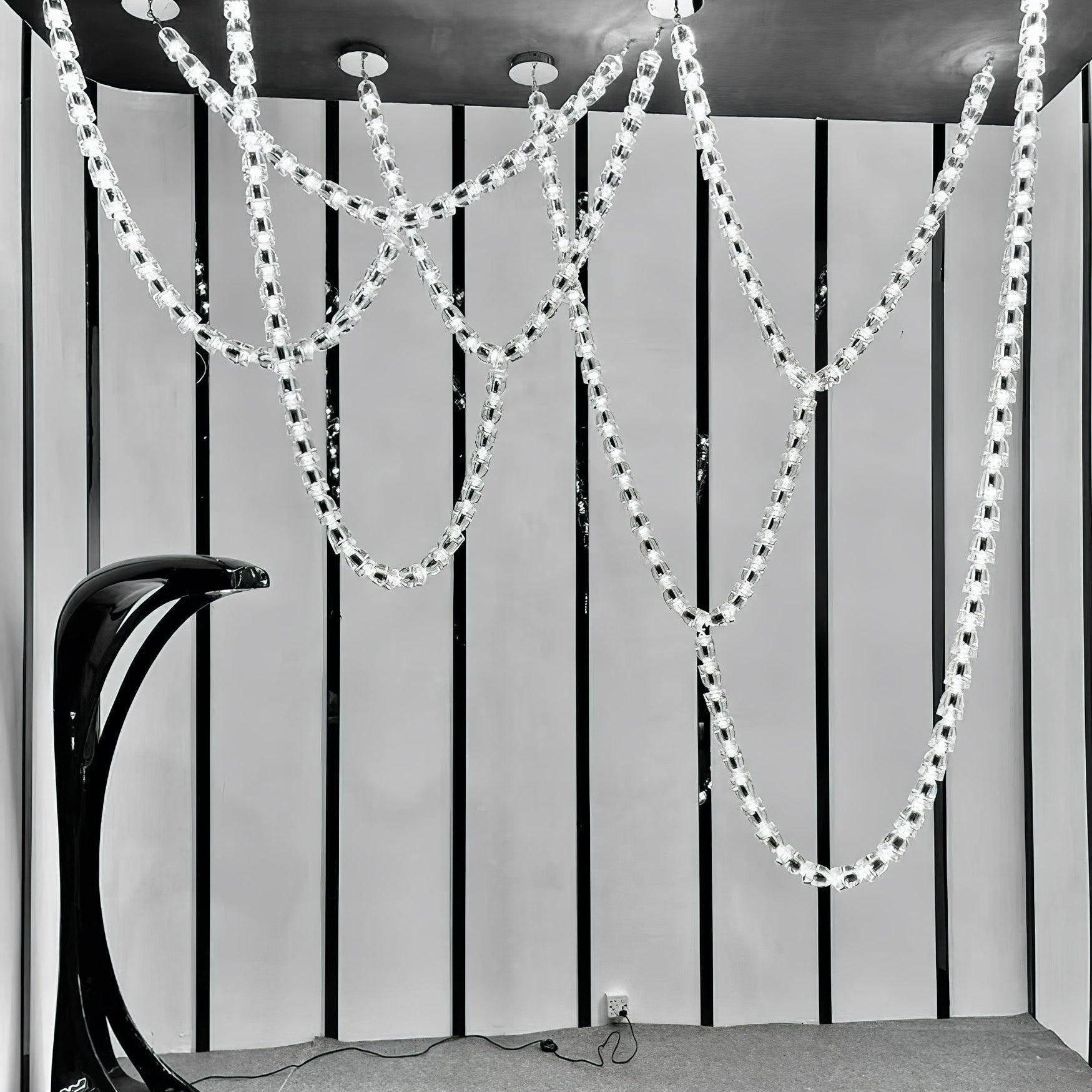 Gabriel Cascade K9 Crystal Chandelier - 161 heads ∅ 47.2″ x H 118″ / Dia 120cm x H 300cmClear & ChromeWarm LightBlushlighting
