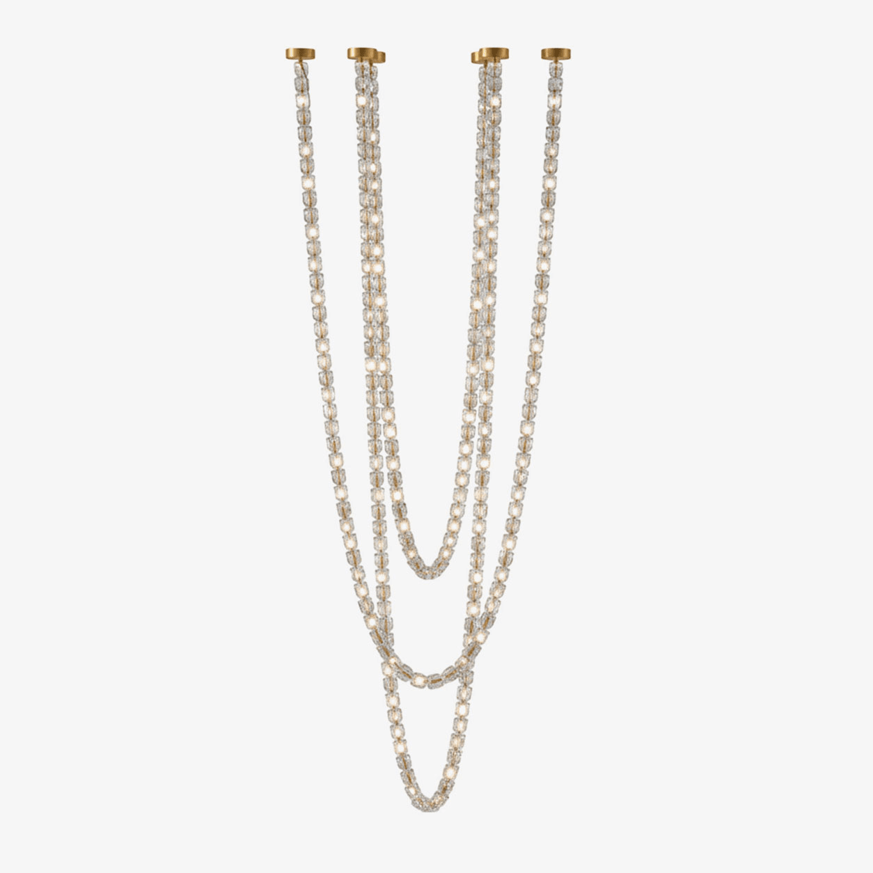 Gabriel Cascade K9 Crystal Chandelier - 161 heads ∅ 47.2″ x H 118″ / Dia 120cm x H 300cmClear & ChromeWarm LightBlushlighting
