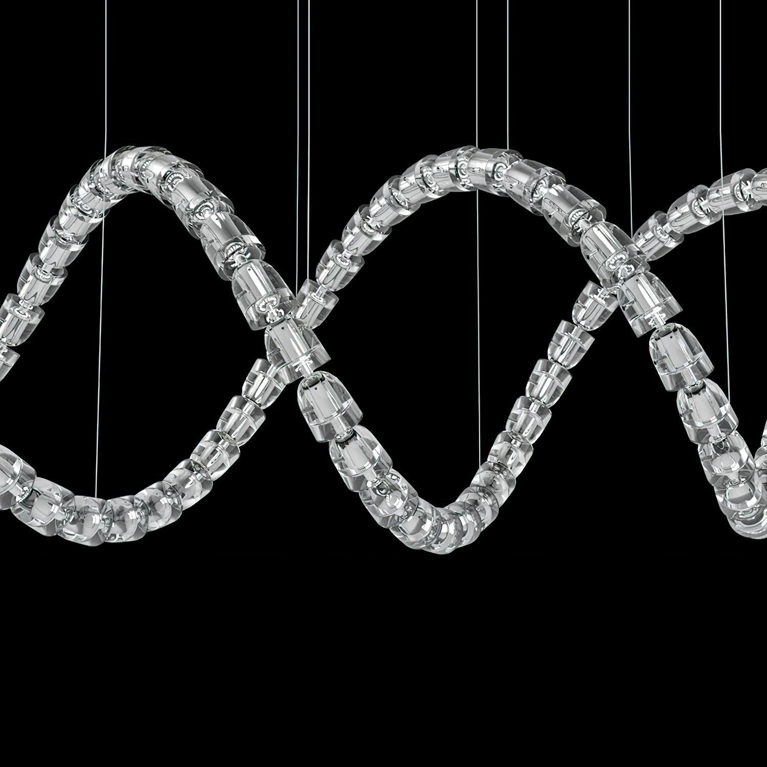 Gabriel Cascade K9 Crystal Chandelier - 161 heads ∅ 47.2″ x H 118″ / Dia 120cm x H 300cmClear & ChromeWarm LightBlushlighting