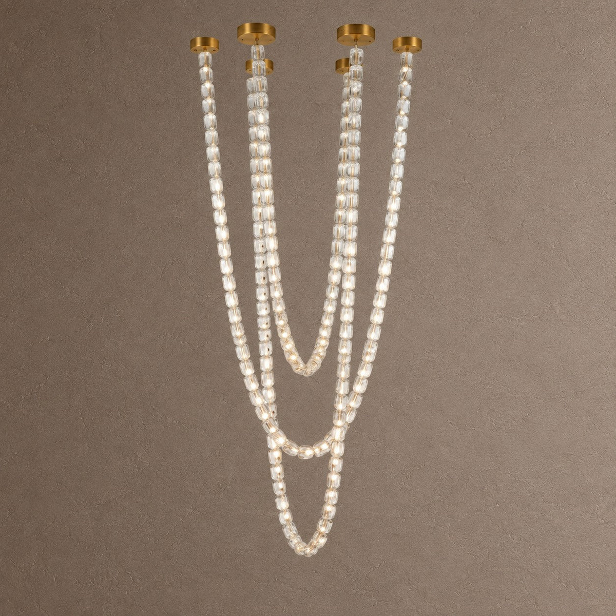 Gabriel Chandelier - 161 heads ∅ 47.2″ x H 118″ / Dia 120cm x H 300cmClear & ChromeWarm LightBlushlighting