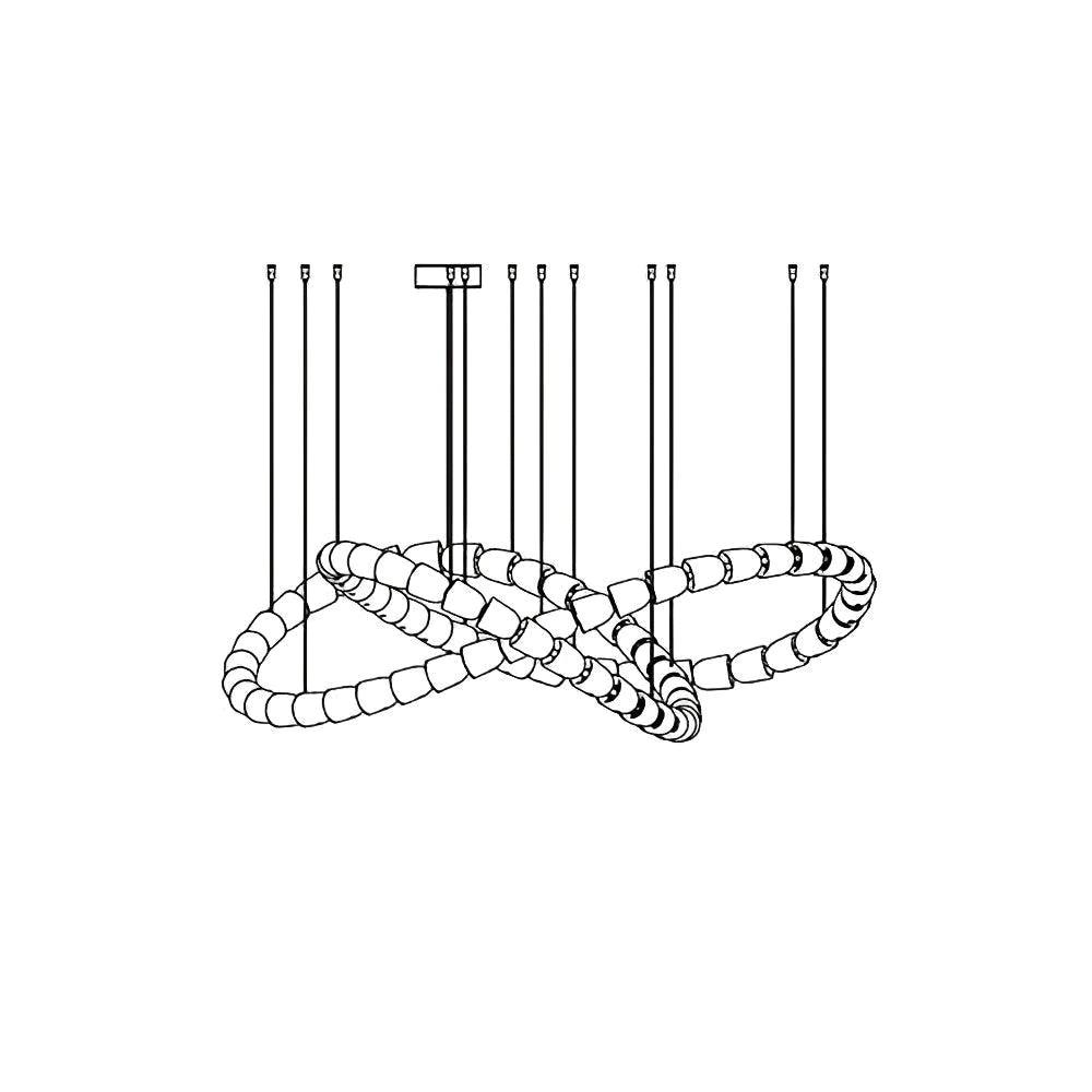 Gabriel Chandelier C - 100 Lights ∅ 71″ x H 22″ / Dia 180cm x H 56cmClear & ChromeWarm LightBlushlighting