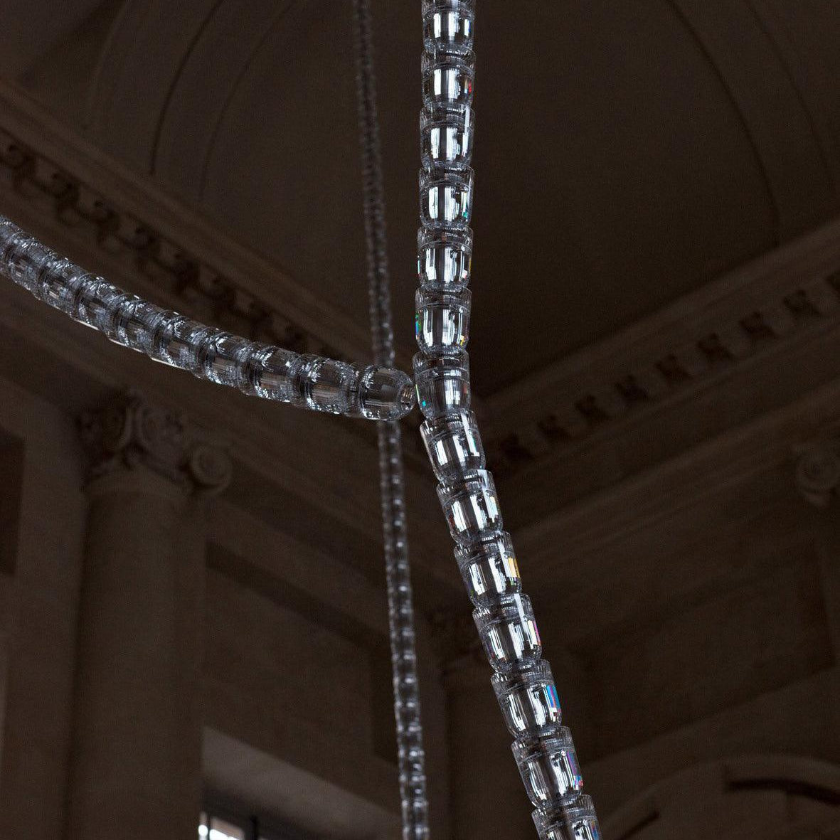 Gabriel Chandelier C - 100 Lights ∅ 71″ x H 22″ / Dia 180cm x H 56cmClear & ChromeWarm LightBlushlighting