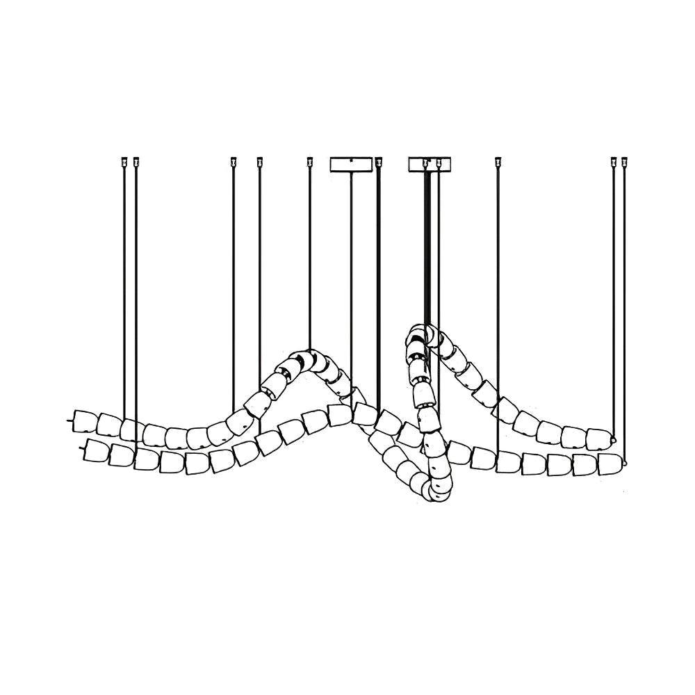Gabriel Chandelier D - 53 Lights L 63″ x H 23″ / L 160cm x H 58.5cmClear & ChromeWarm LightBlushlighting
