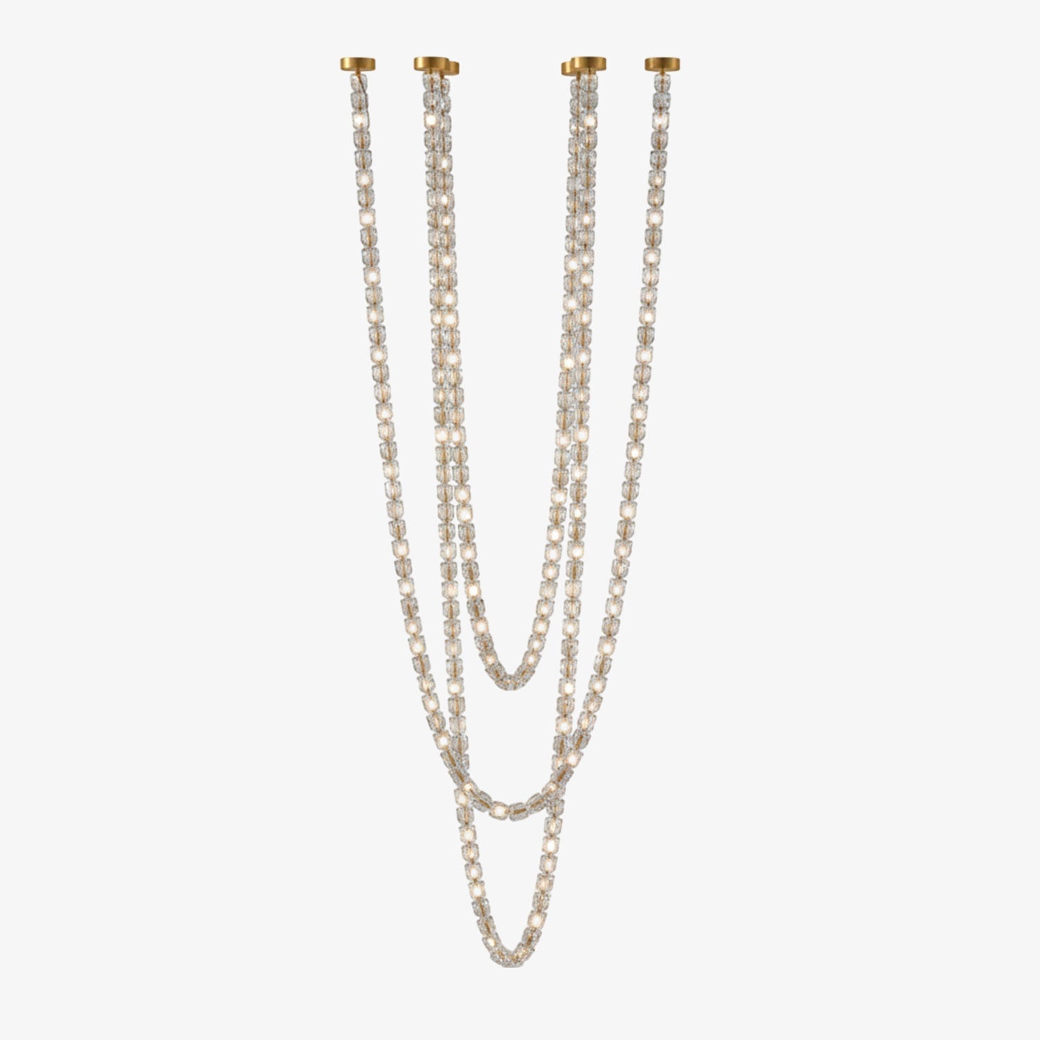 Gabriel Chandelier G - 161 Lights ∅ 47.2″ x H 118″ / Dia 120cm x H 300cmClear & ChromeWarm LightBlushlighting