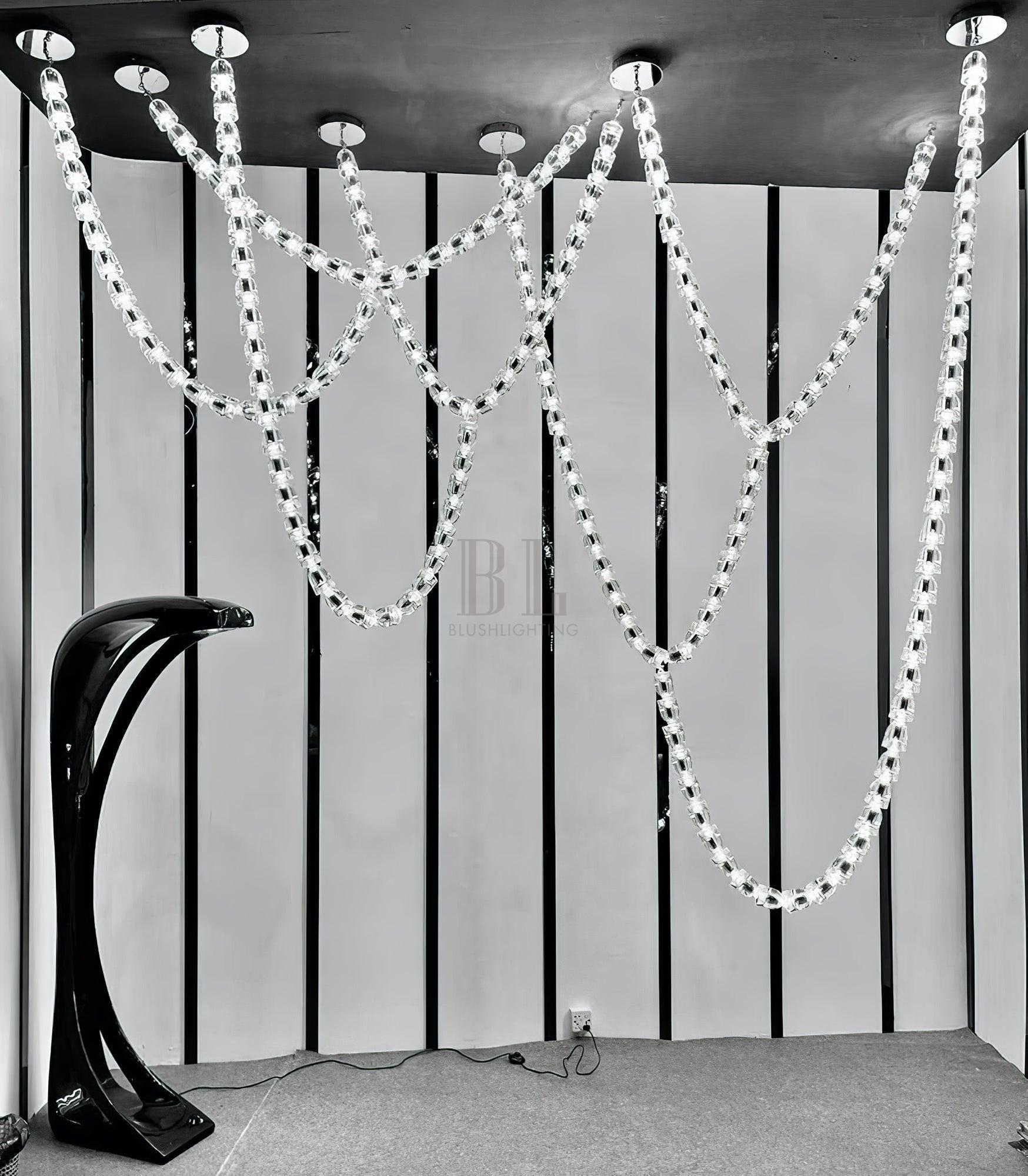 Gabriel Chandelier G - 161 Lights ∅ 47.2″ x H 118″ / Dia 120cm x H 300cmClear & ChromeWarm LightBlushlighting