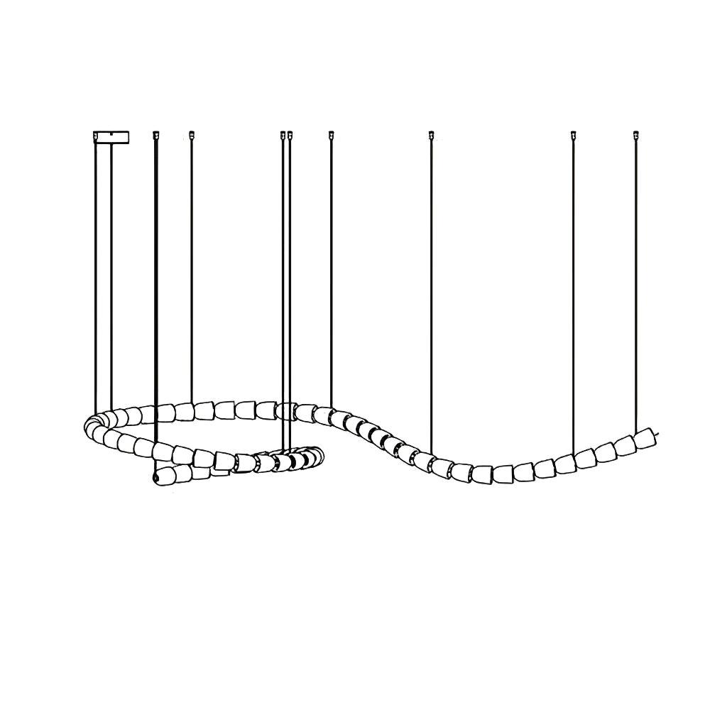 Gabriel Chandelier I - 60 Lights L 98.4″ x H 13.8″ / L 250cm x H 35cmClear & ChromeWarm LightBlushlighting
