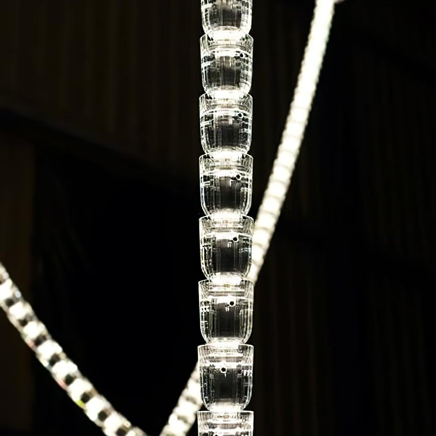 Gabriel Chandelier I - 60 Lights L 98.4″ x H 13.8″ / L 250cm x H 35cmClear & ChromeWarm LightBlushlighting