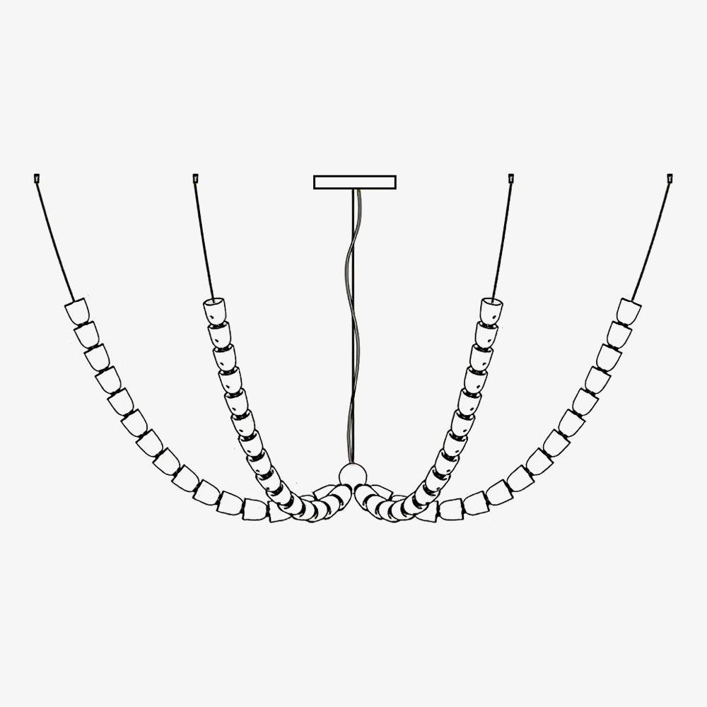 Gabriel Chandelier K - Model A: 90 Lights ∅ 82.7″ x H 19.7″Clear & ChromeWarm LightBlushlighting