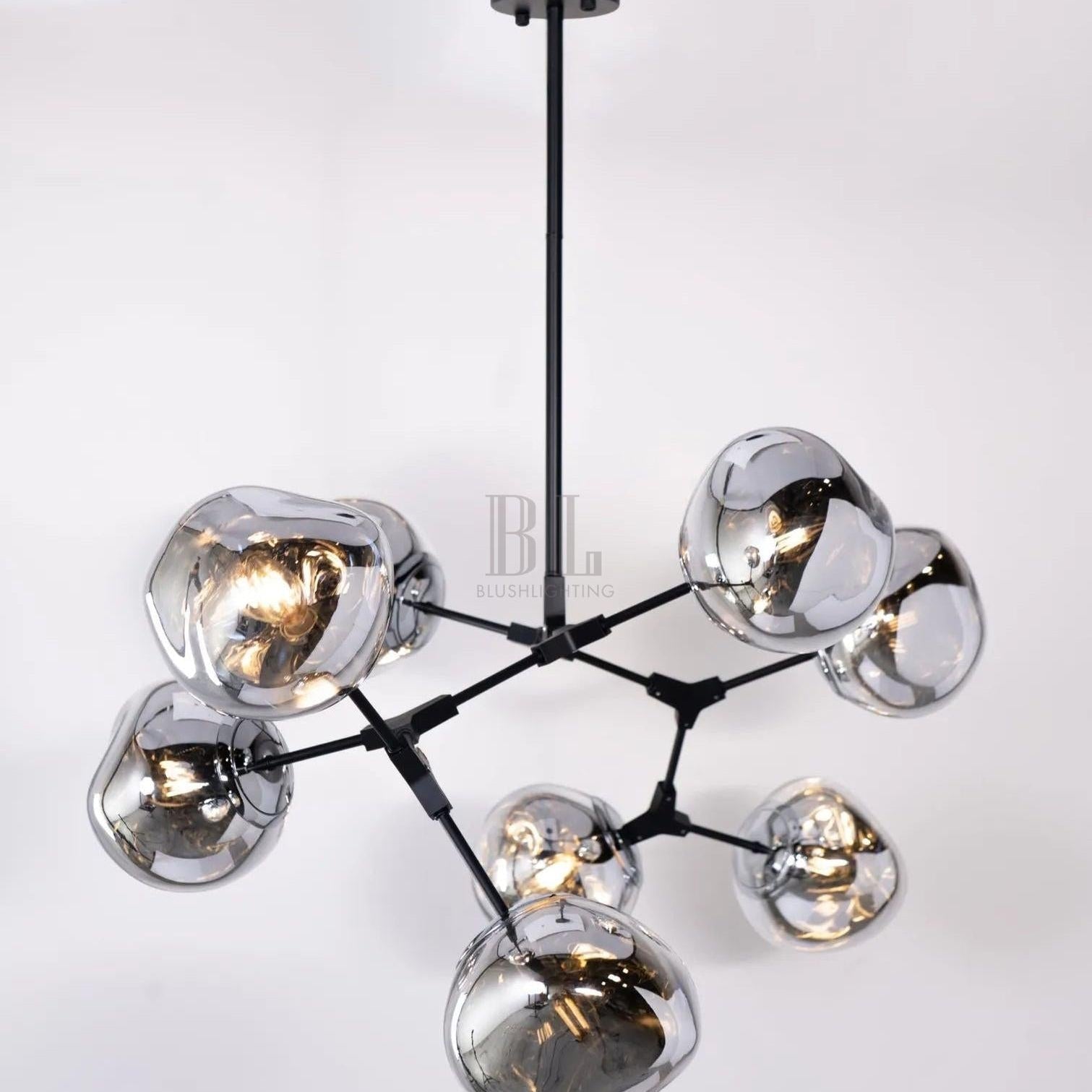 Galaxy Ball Glass Crystal Pendant Chandelier - SmokeABlushlighting