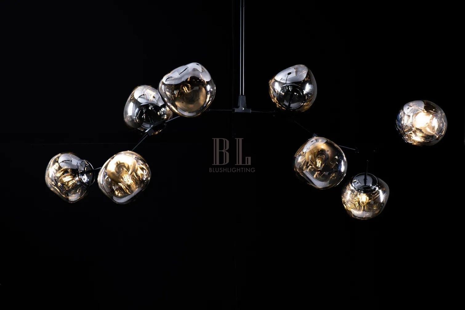 Galaxy Ball Glass Crystal Pendant Chandelier - SmokeABlushlighting