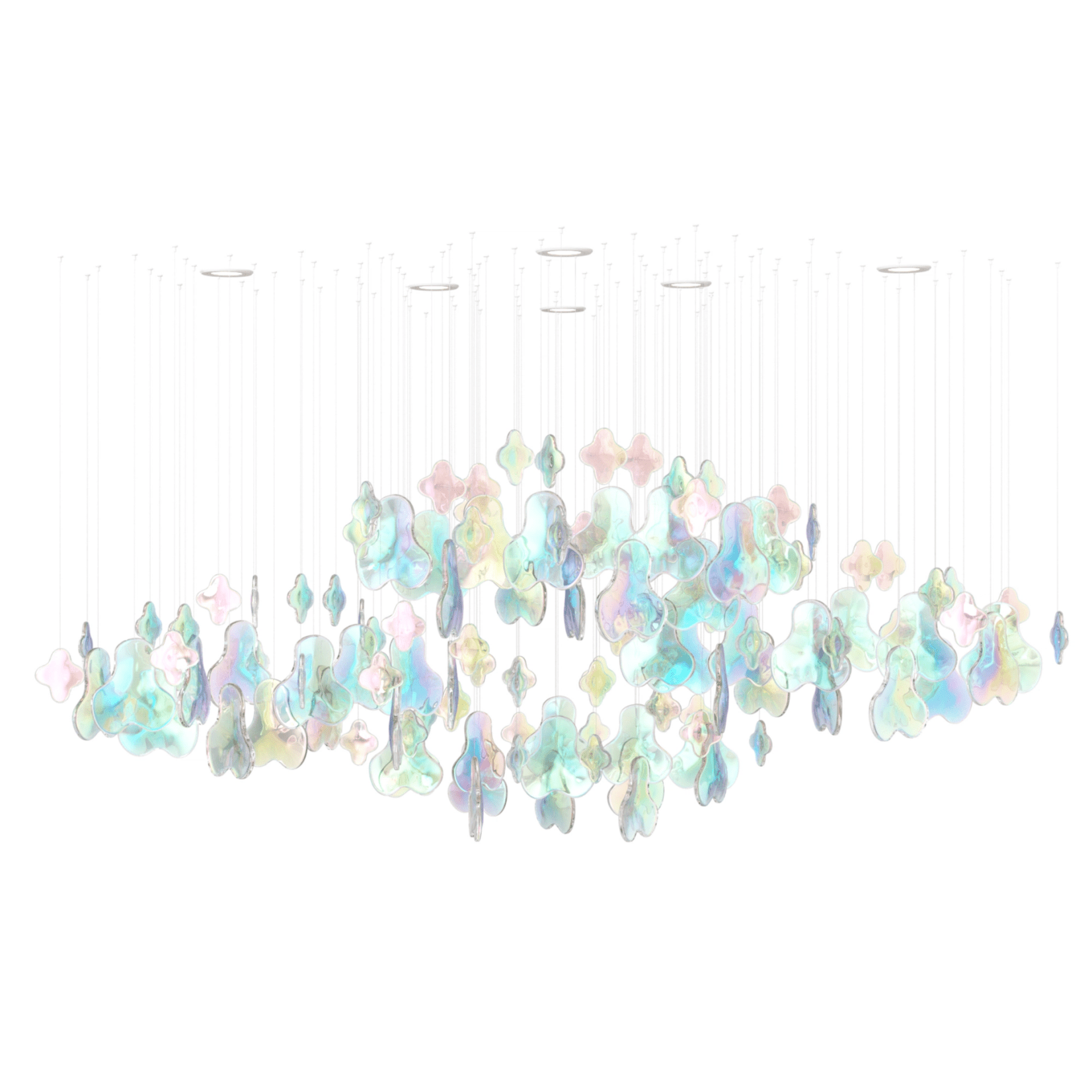 Galaxy Iris Iridescent Blossom Chandelier - Support Customized DrawingsNo Ceiling PlateBlushlighting