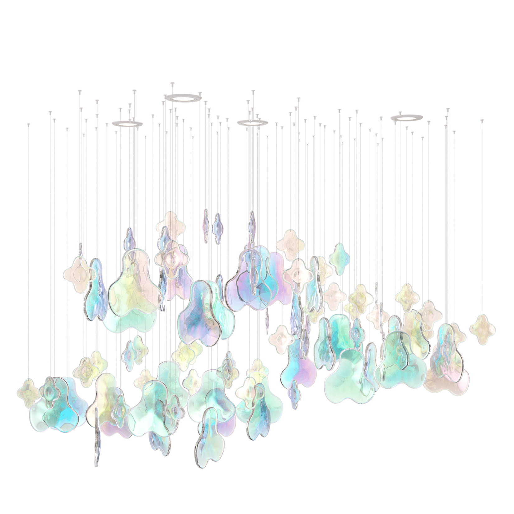 Galaxy Iris Iridescent Blossom Chandelier - Support Customized DrawingsNo Ceiling PlateBlushlighting