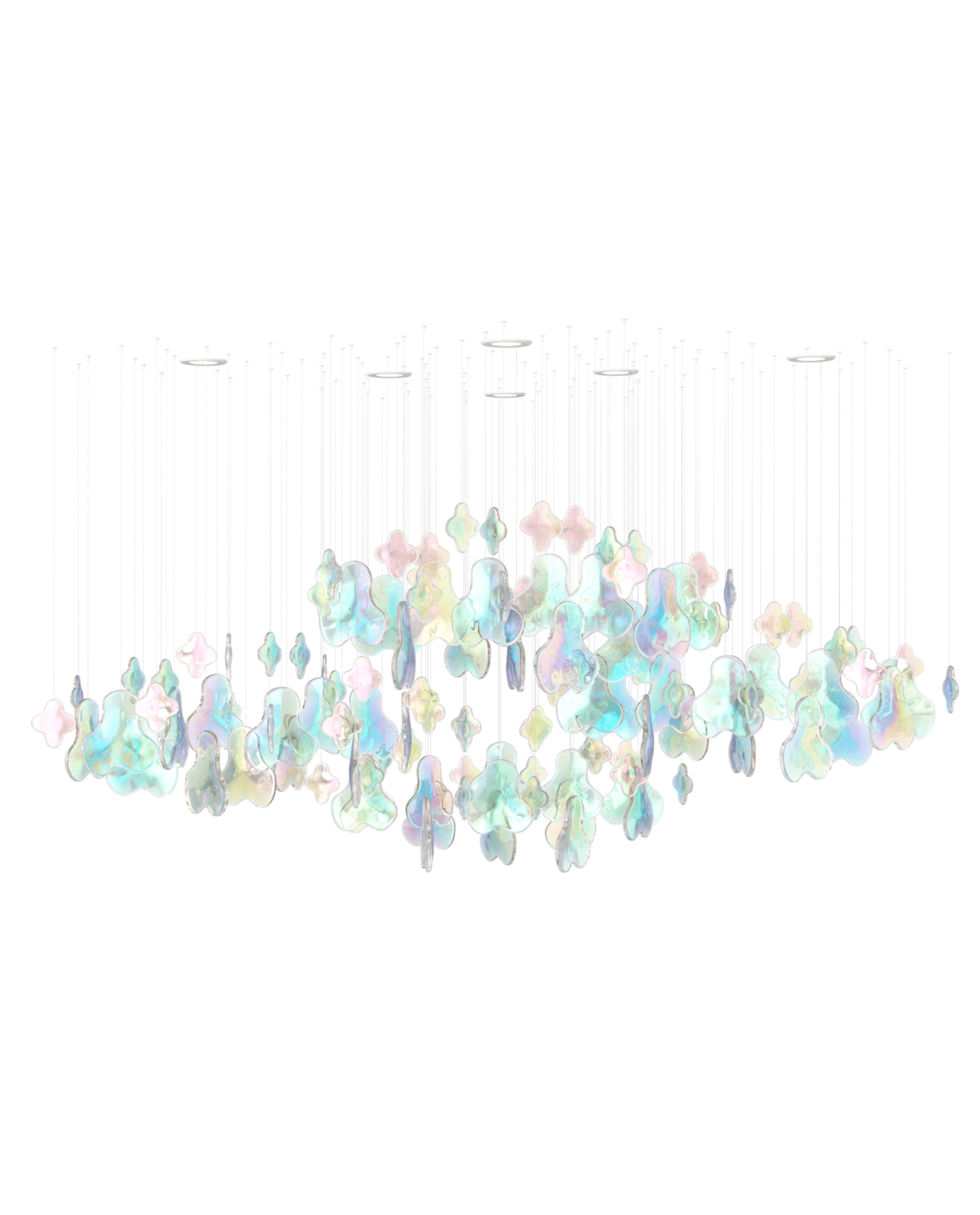 Galaxy Iris Iridescent Blossom Chandelier - Support Customized DrawingsNo Ceiling PlateBlushlighting