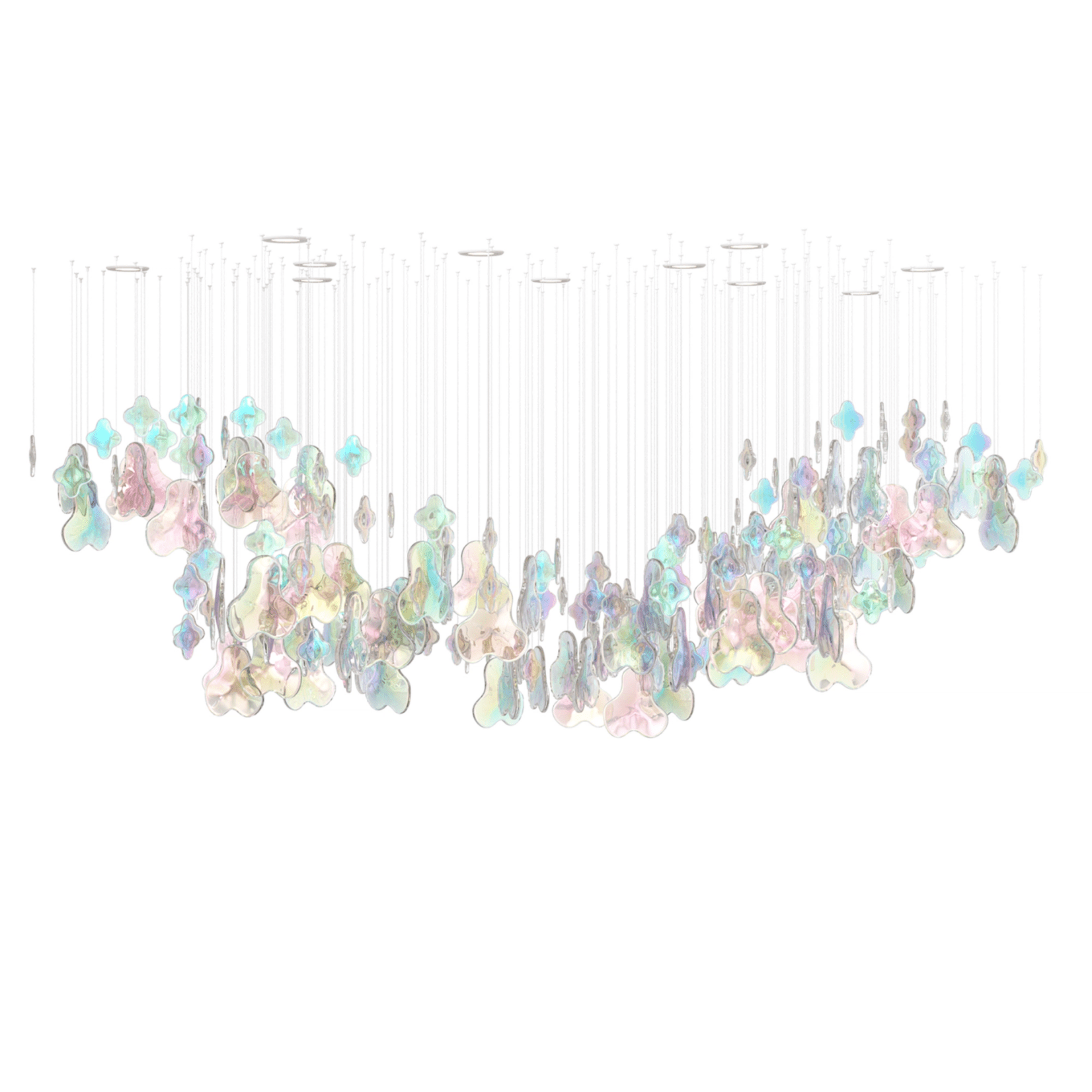 Galaxy Iris Iridescent Blossom Chandelier - Support Customized DrawingsNo Ceiling PlateBlushlighting