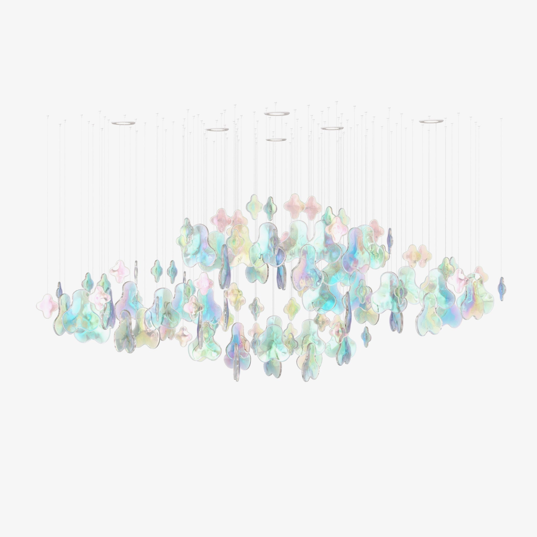 Galaxy Iris Iridescent Blossom Chandelier - L 47.2 x W 15.7″ x H 78.7″No Ceiling PlateBlushlighting