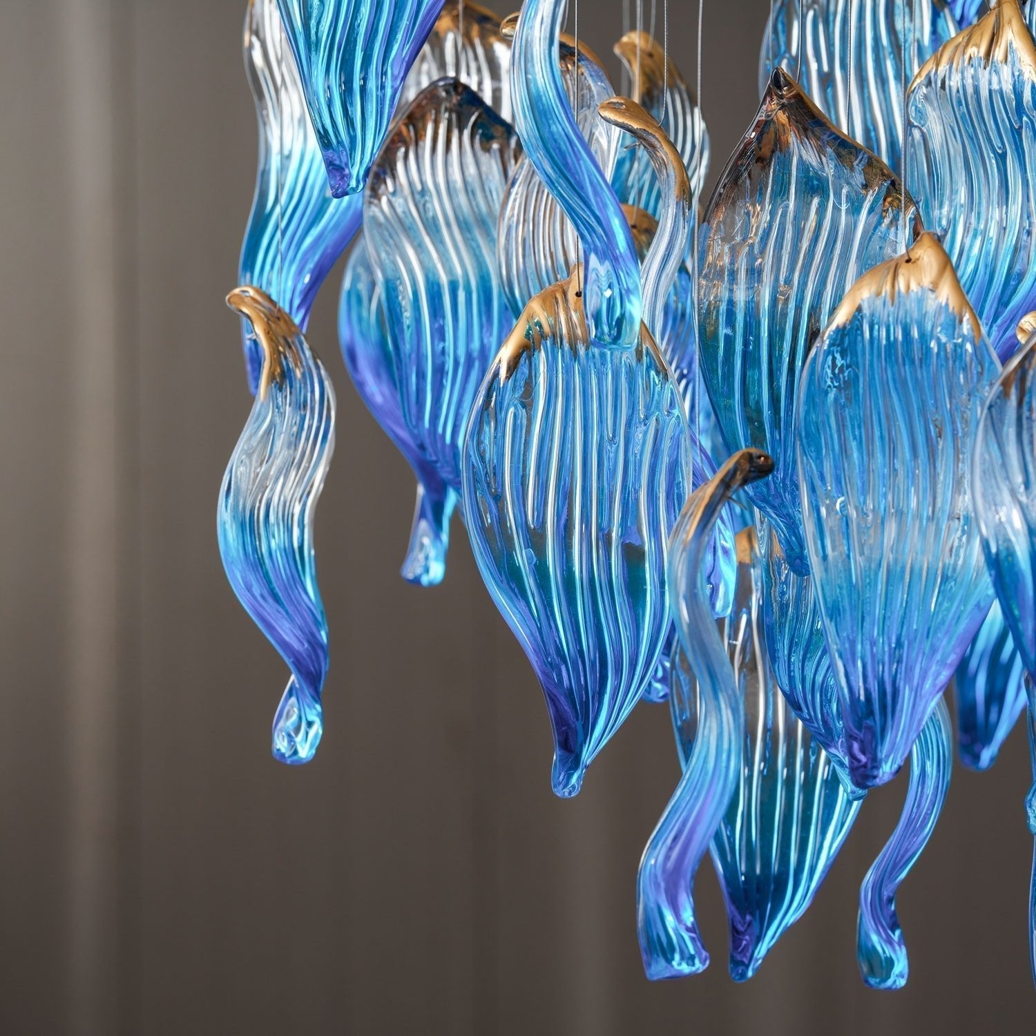 Galaxy Ocean Drift Blown Glass Crystal Spiral Chandelier - L 59.1″ x W 98.4″ x H78.7″No Ceiling PlateBlushlighting