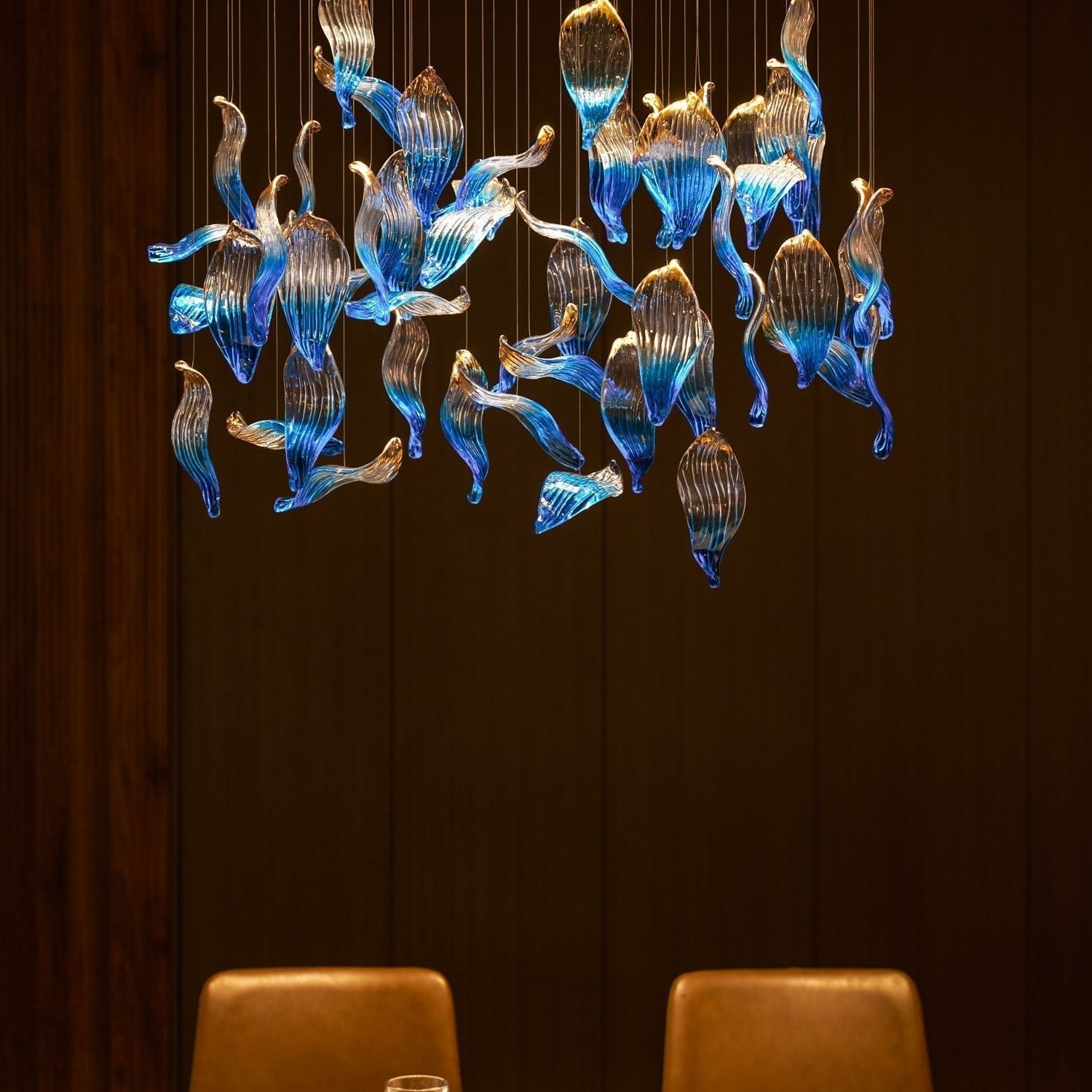 Galaxy Ocean Drift Blown Glass Crystal Spiral Chandelier - L 59.1″ x W 98.4″ x H78.7″No Ceiling PlateBlushlighting