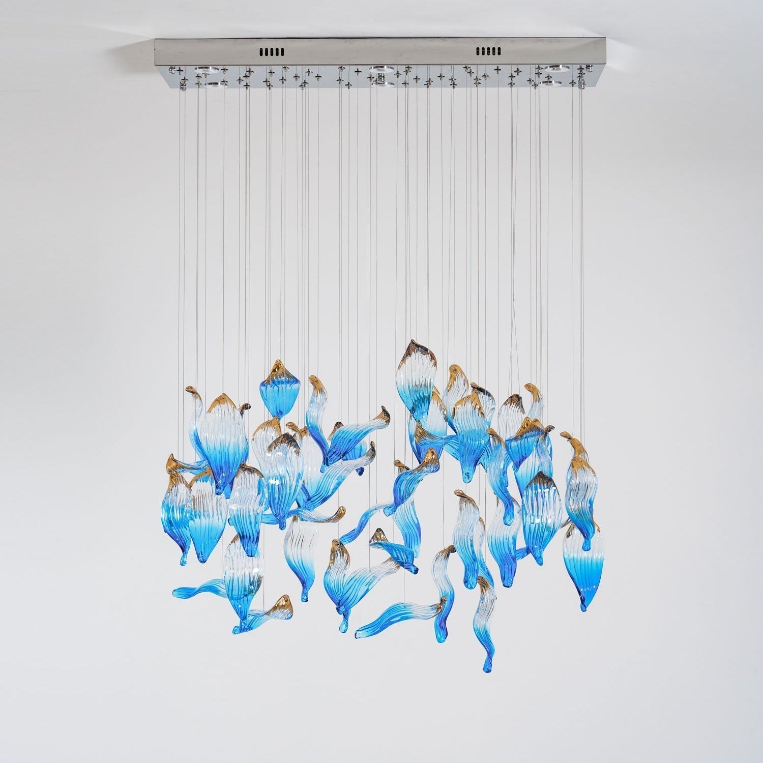 Galaxy Ocean Drift Blown Glass Crystal Spiral Chandelier - Support Customized DrawingsNo Ceiling PlateBlushlighting