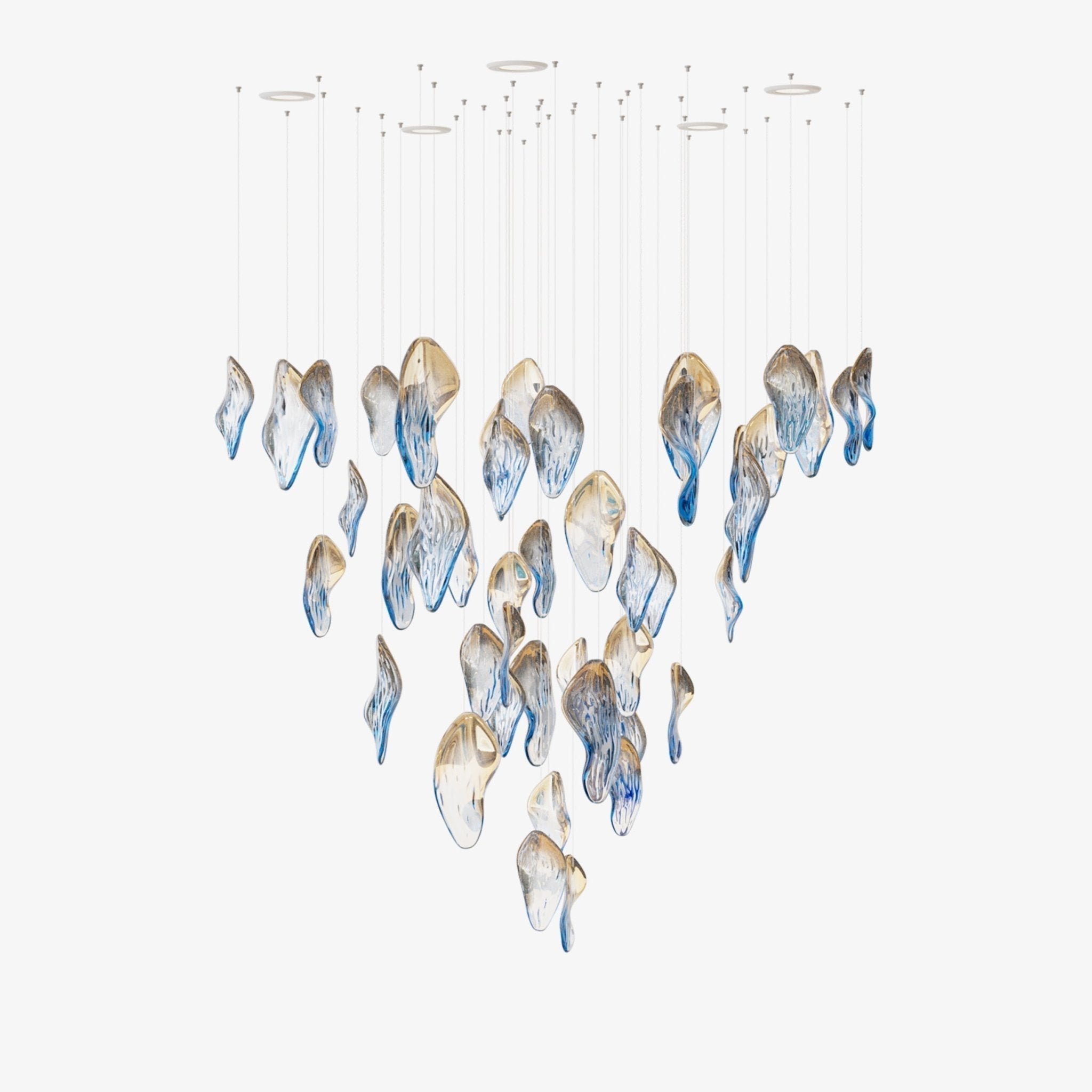 Galaxy Ocean Drift Blown Glass Crystal Spiral Chandelier - ∅ 23.6″ x H 59.1″No Ceiling PlateBlushlighting