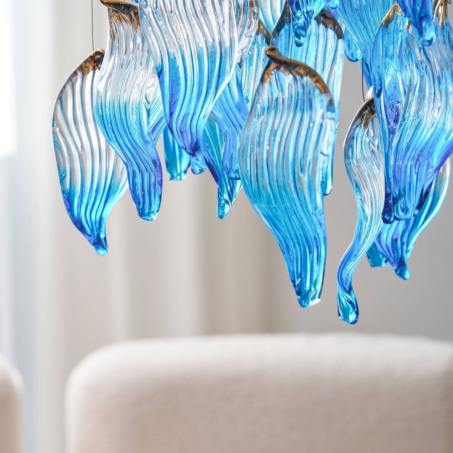 Galaxy Ocean Drift Blown Glass Crystal Spiral Chandelier - L 59.1″ x W 98.4″ x H78.7″No Ceiling PlateBlushlighting