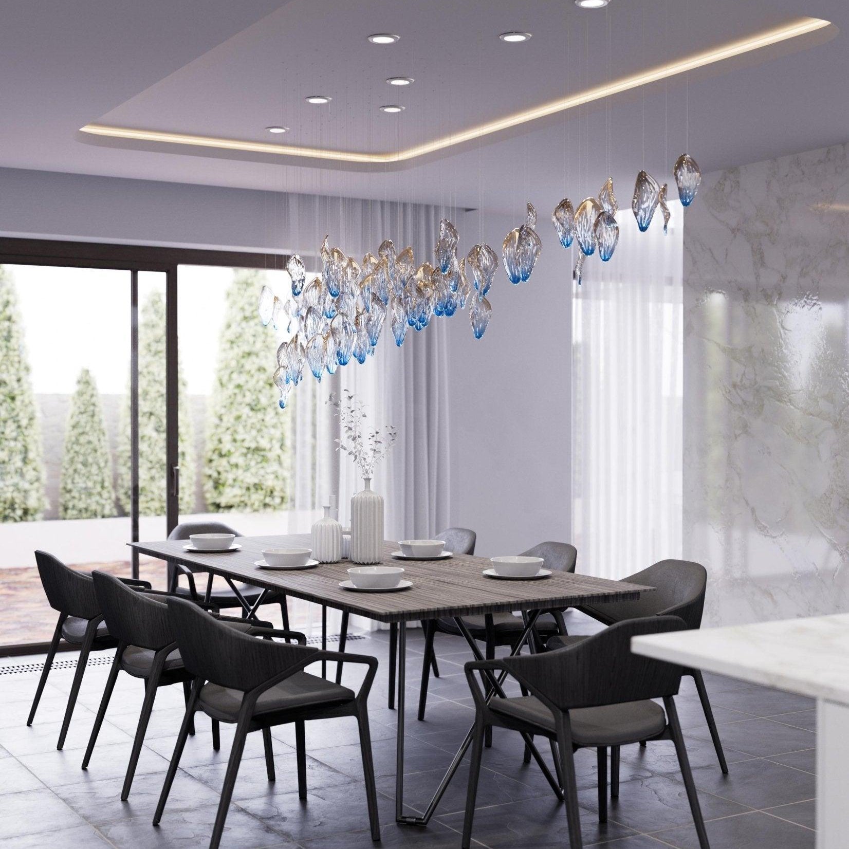 Galaxy Ocean Drift Blown Glass Crystal Spiral Chandelier - L 59.1″ x W 98.4″ x H78.7″No Ceiling PlateBlushlighting
