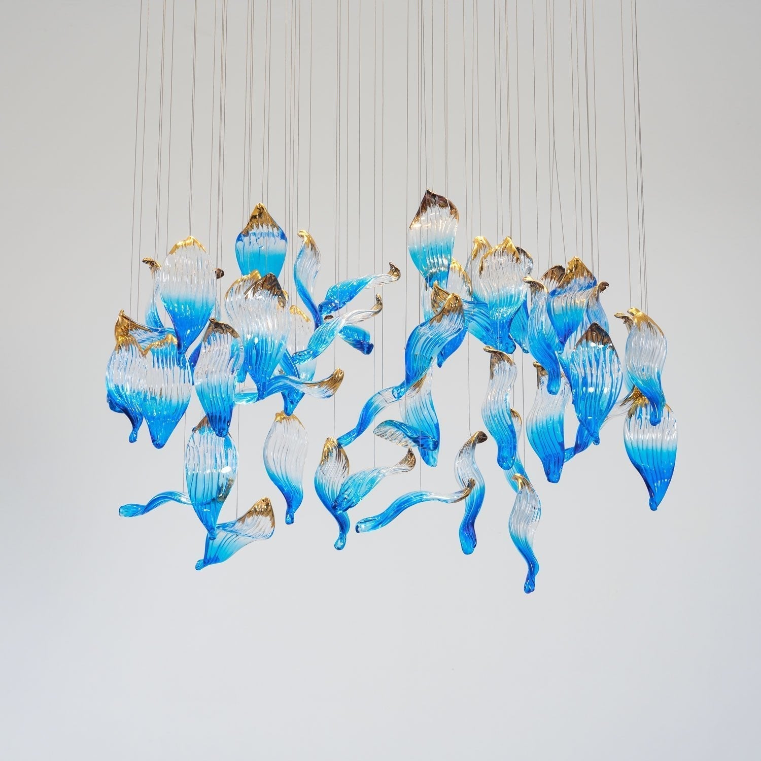 Galaxy Ocean Drift Blown Glass Crystal Spiral Chandelier - Support Customized DrawingsNo Ceiling PlateBlushlighting