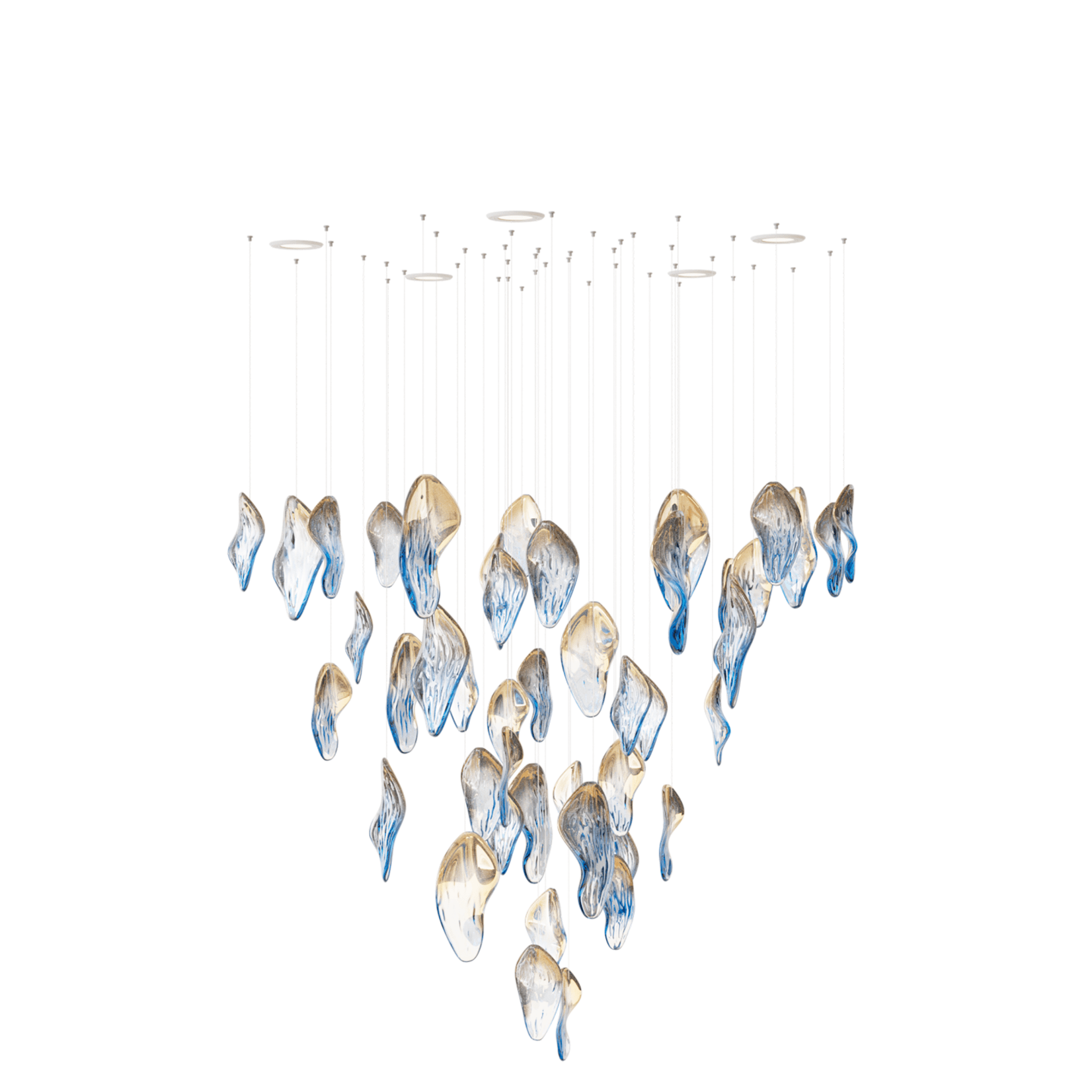 Galaxy Ocean Drift Blown Glass Crystal Spiral Chandelier - ∅ 23.6″ x H 59.1″No Ceiling PlateBlushlighting