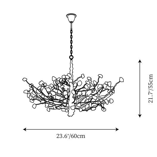 Gemstone Branch Chandelier with Artistic Design for Bedroom or Living Room-Chandeliers-Blushlighting