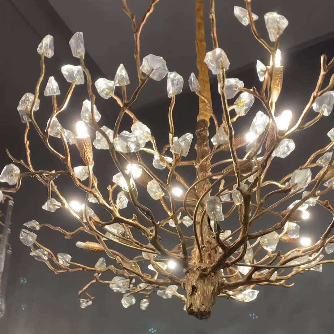 Gemstone Branch Chandelier with Artistic Design for Bedroom or Living Room-Chandeliers-Blushlighting