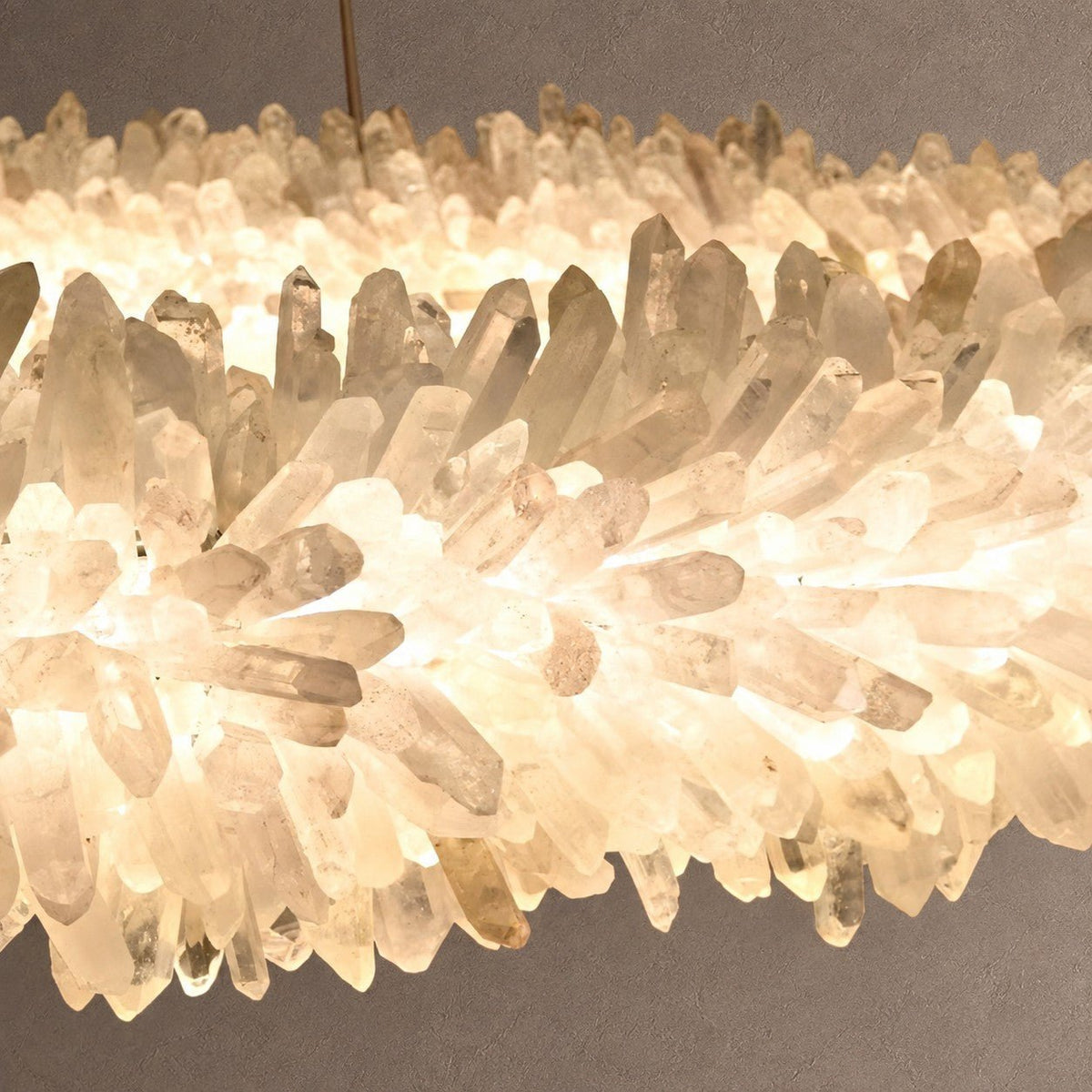Geode Quartz Cloud Round Chandelier - Custom 24'' FlushmountBrassBlushlighting