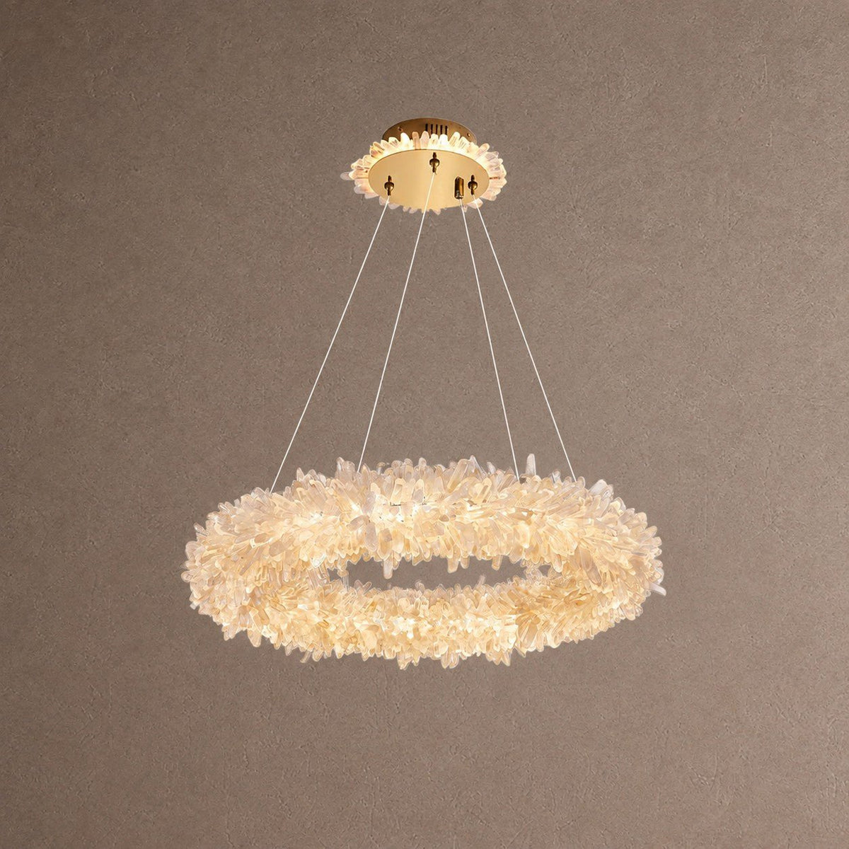Geode Quartz Cloud Round Chandelier - Diam 31.5''BrassBlushlighting