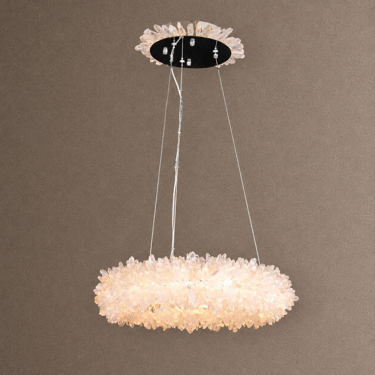 Geode Quartz Cloud Round Chandelier - Diam 47''BrassBlushlighting