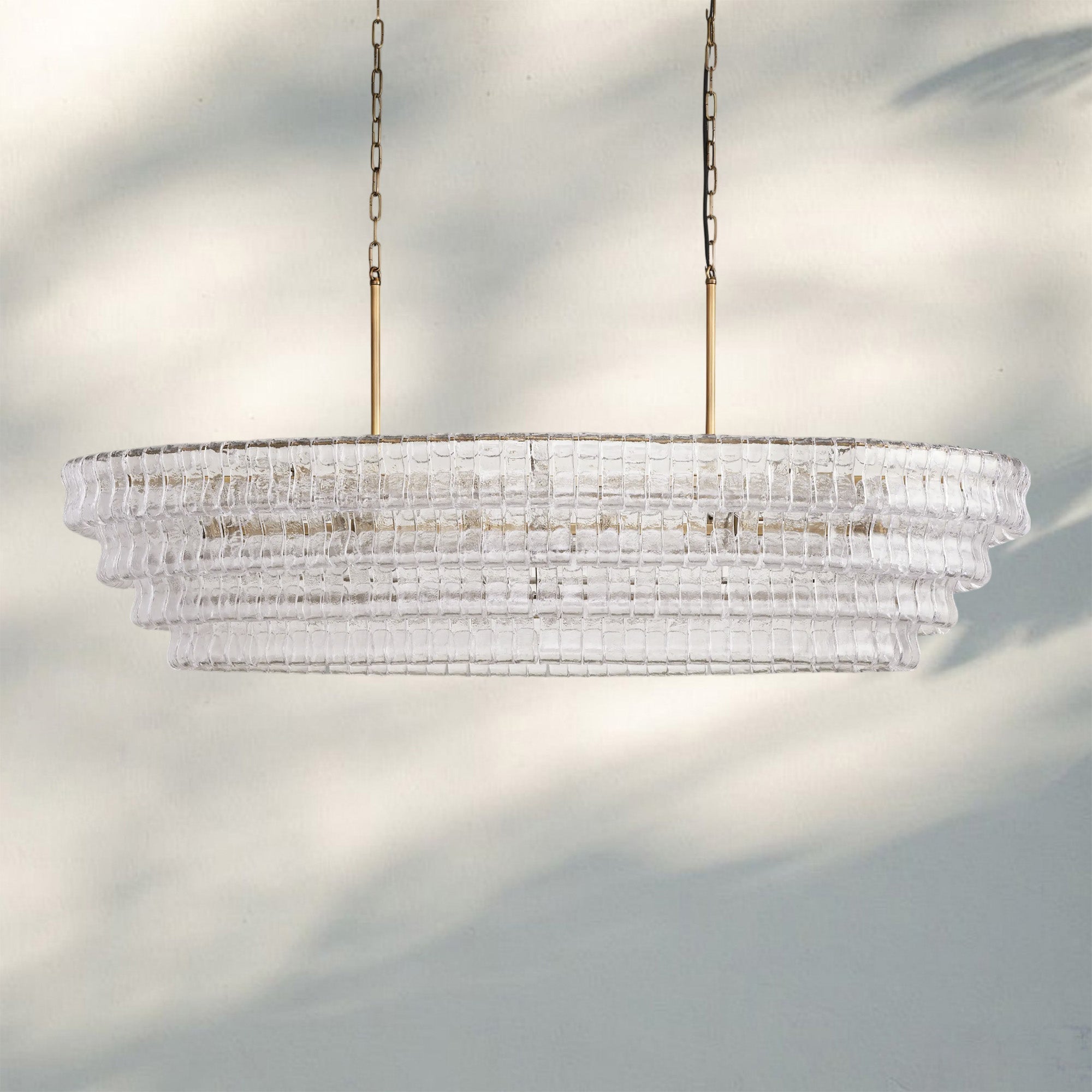 Ghiacio Glass Oval Chandelier 54''65''-