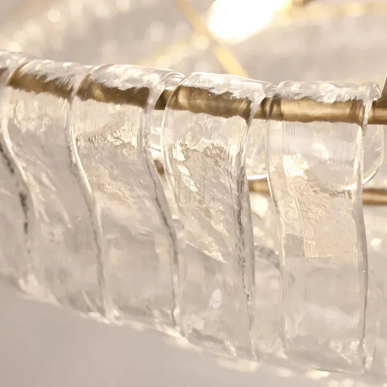 Ghiacio Glass Oval Chandelier 54''65''-