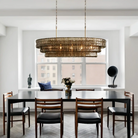 Ghiaccio Glass Oval Chandelier 54''65''-Blushlighting