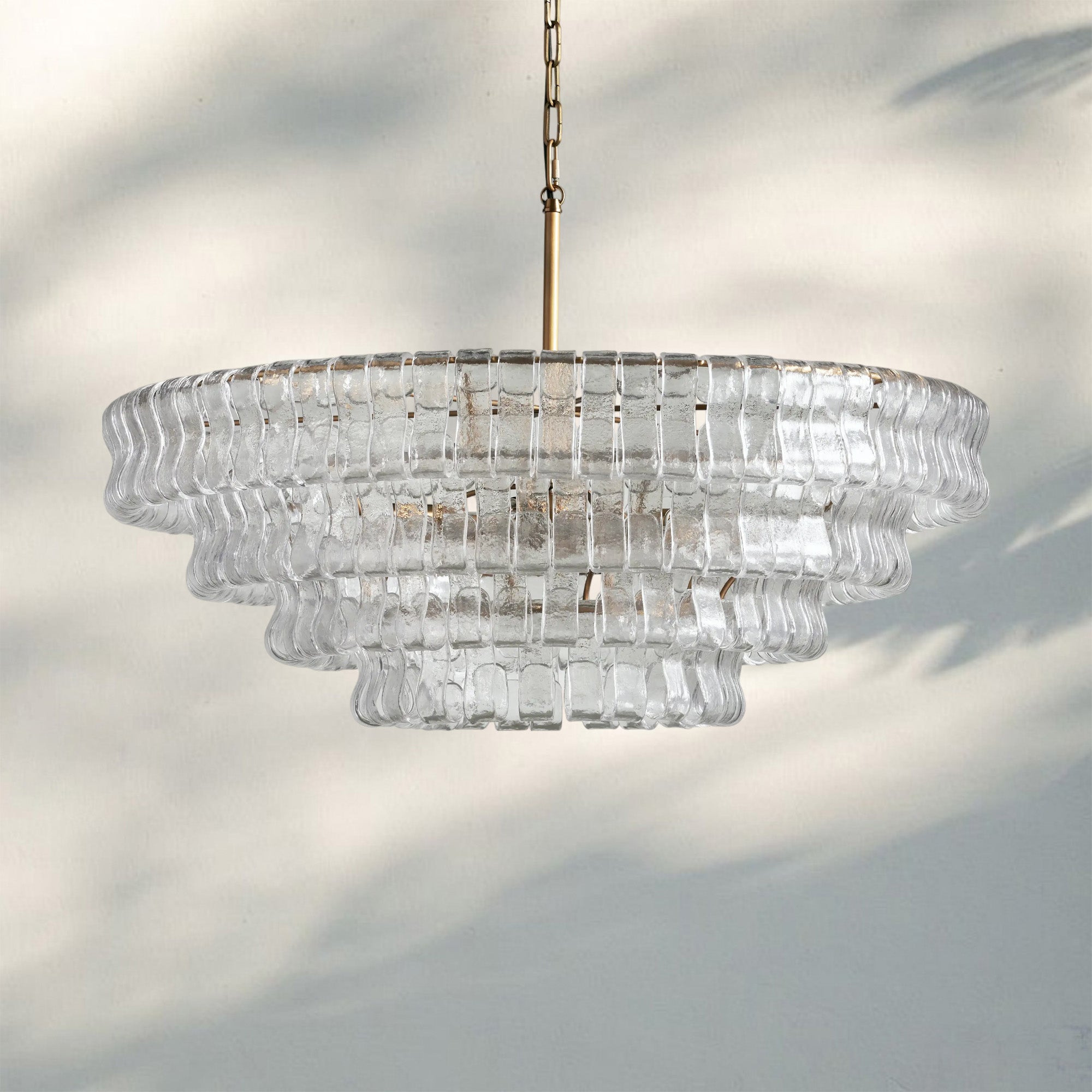 Ghiacio Glass Round Chandelier 24" 36" 48" 60"-