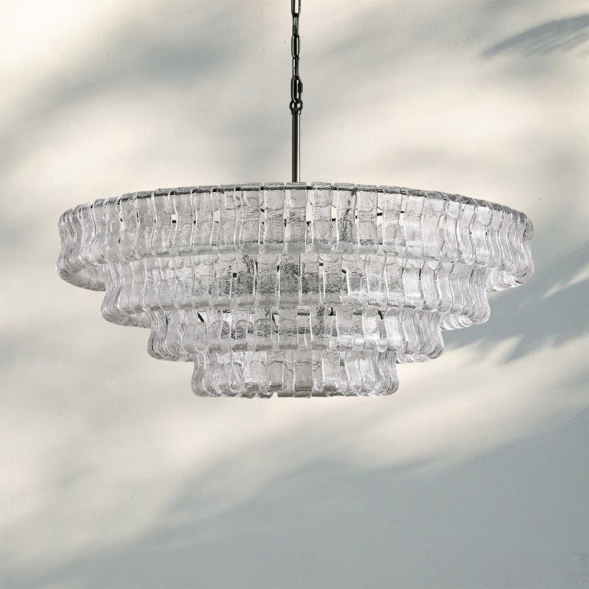 Ghiacio Glass Round Chandelier 24" 36" 48" 60"-