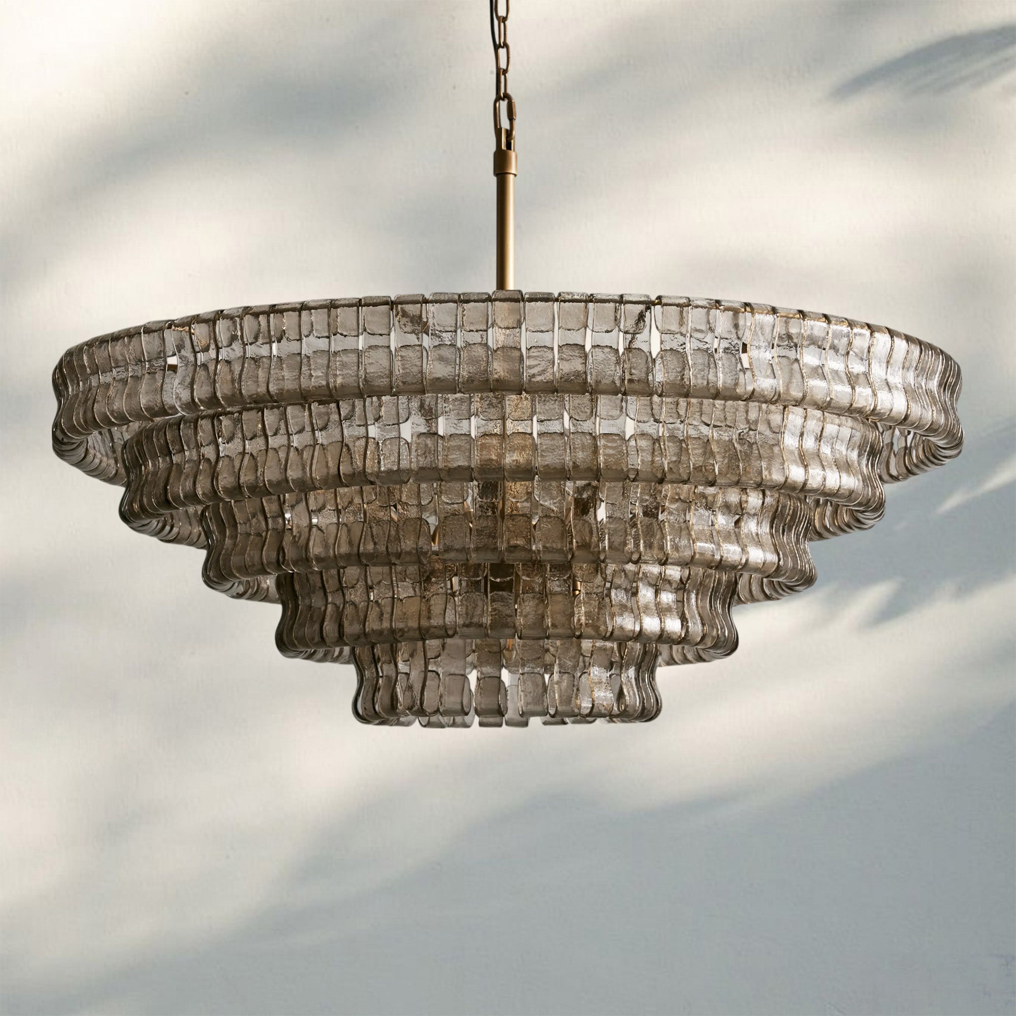 Ghiacio Glass Round Chandelier 24" 36" 48" 60"-