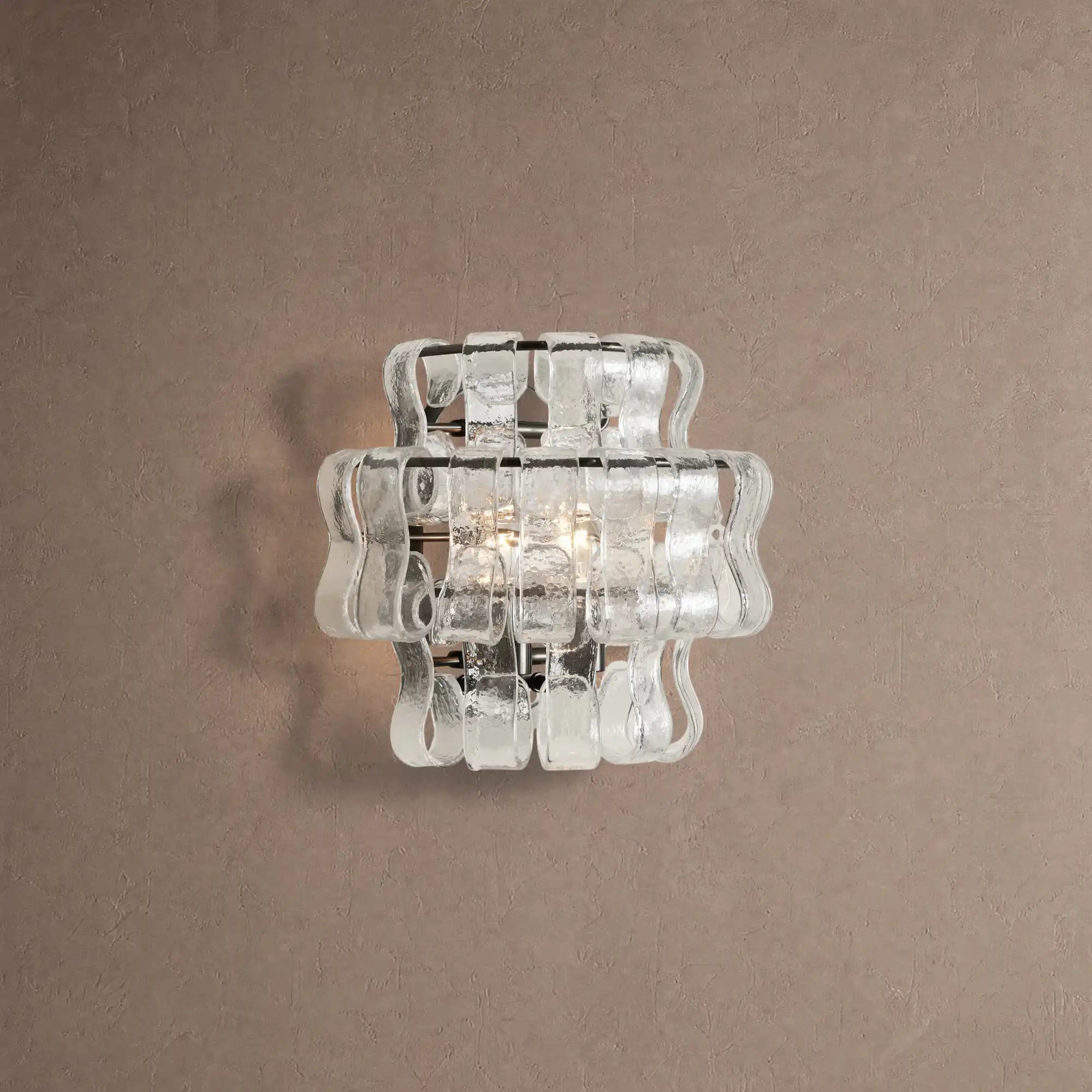 Ghiaccio Glass Wall Sconce - Matte BlackClearBlushlighting