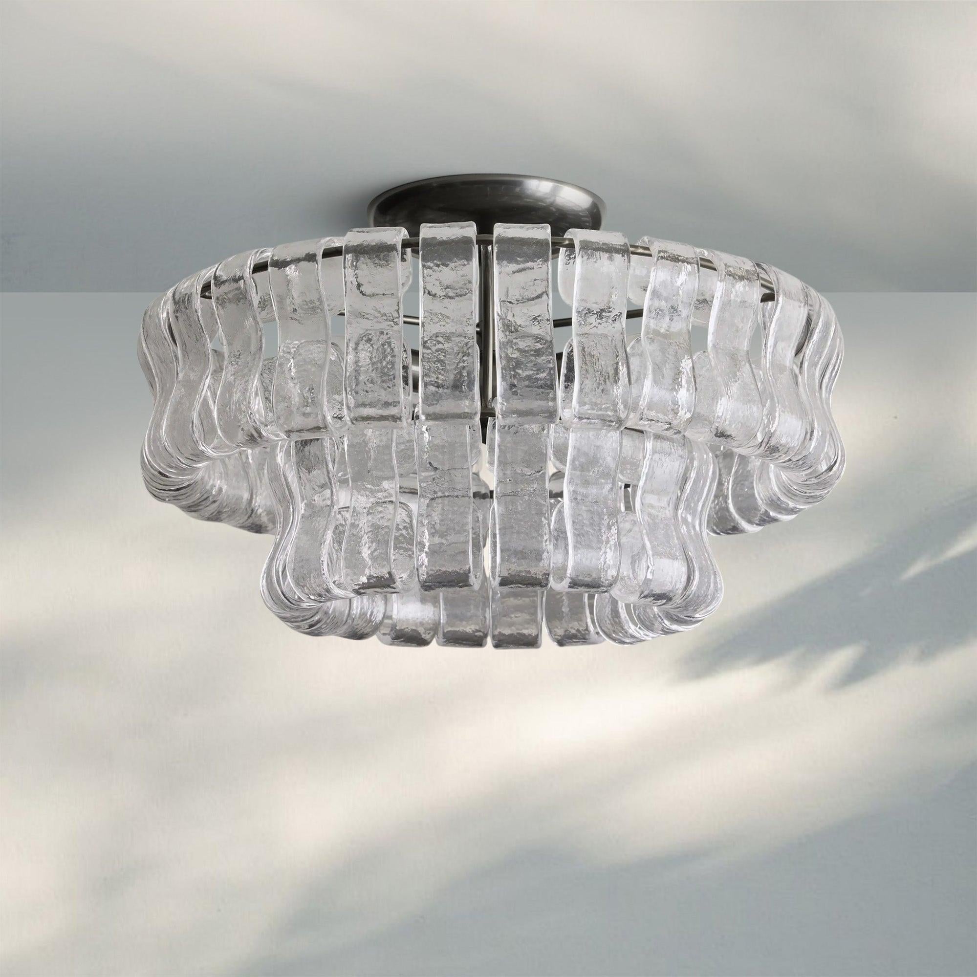 Ghiacio Modern Glass Flushmount-