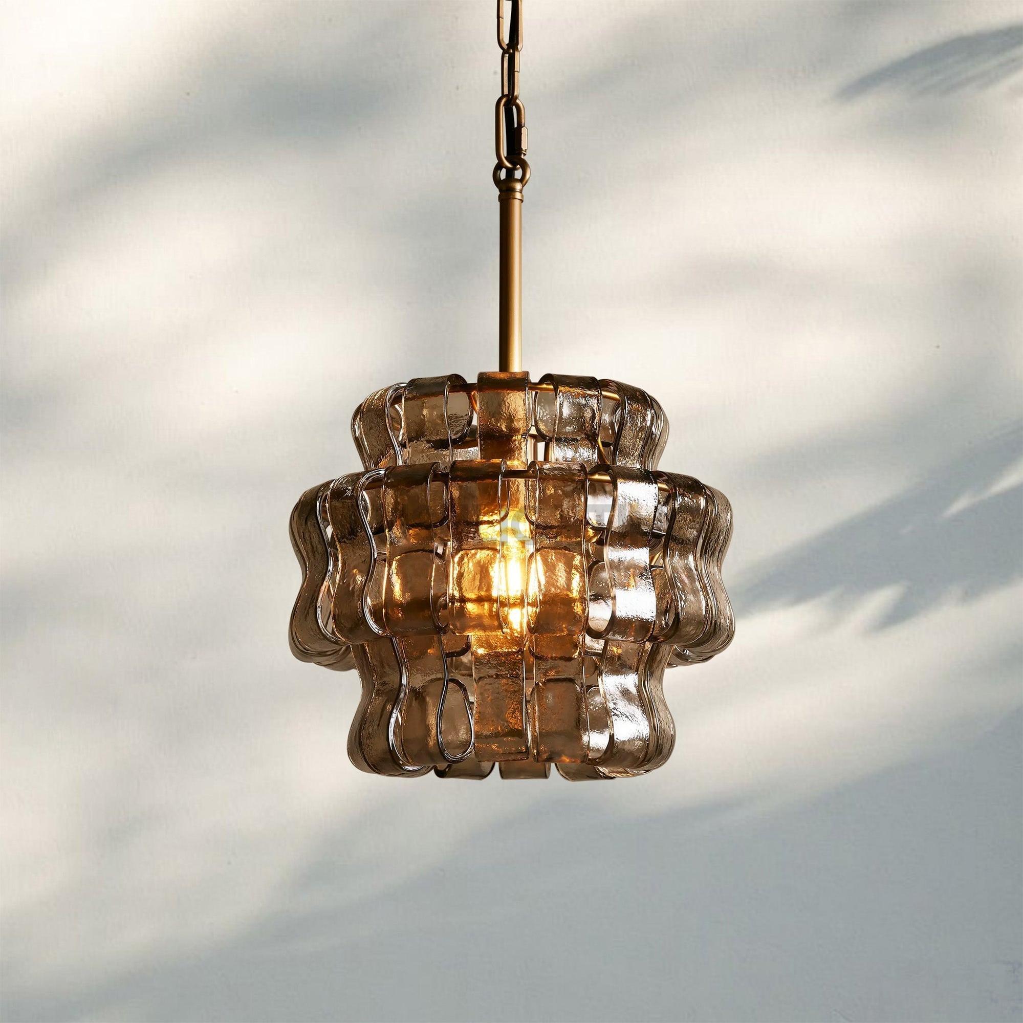 Ghiaccio Pendant Light - BrassSmokeBlushlighting