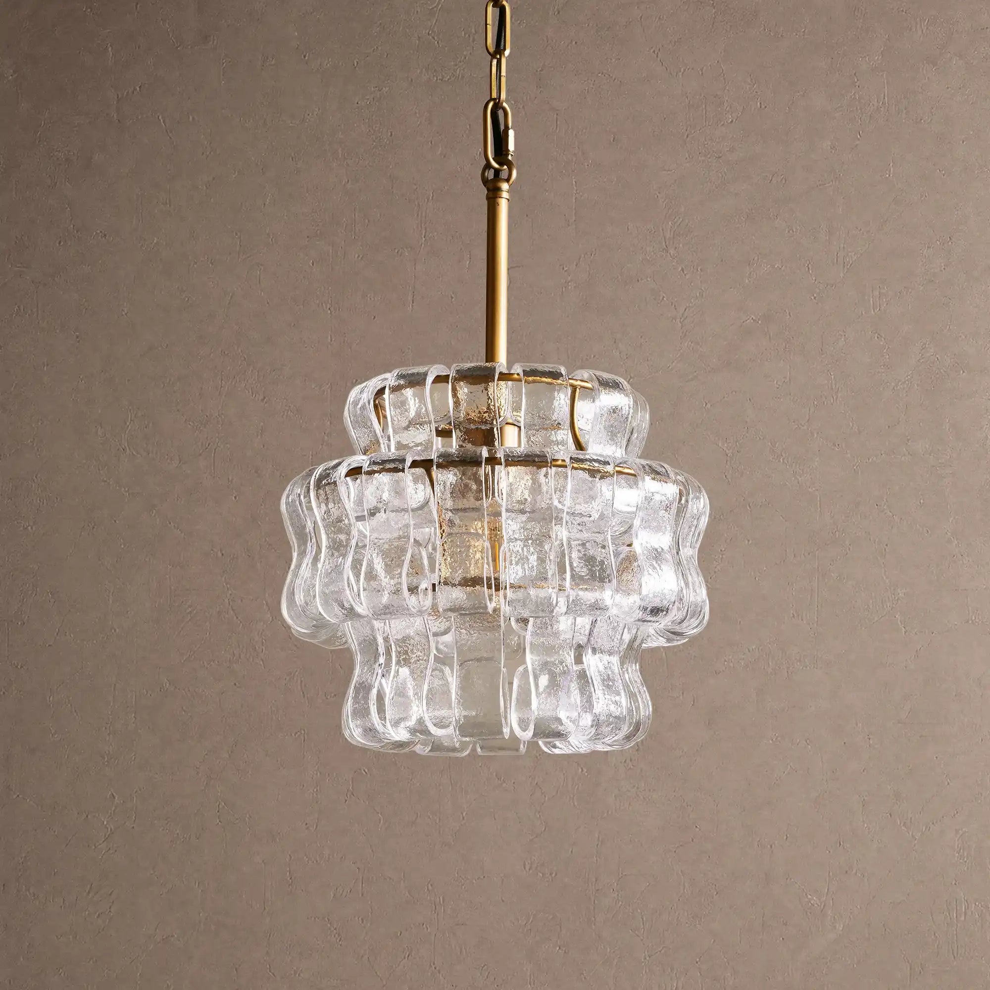 Ghiaccio Pendant Light - BrassClearBlushlighting
