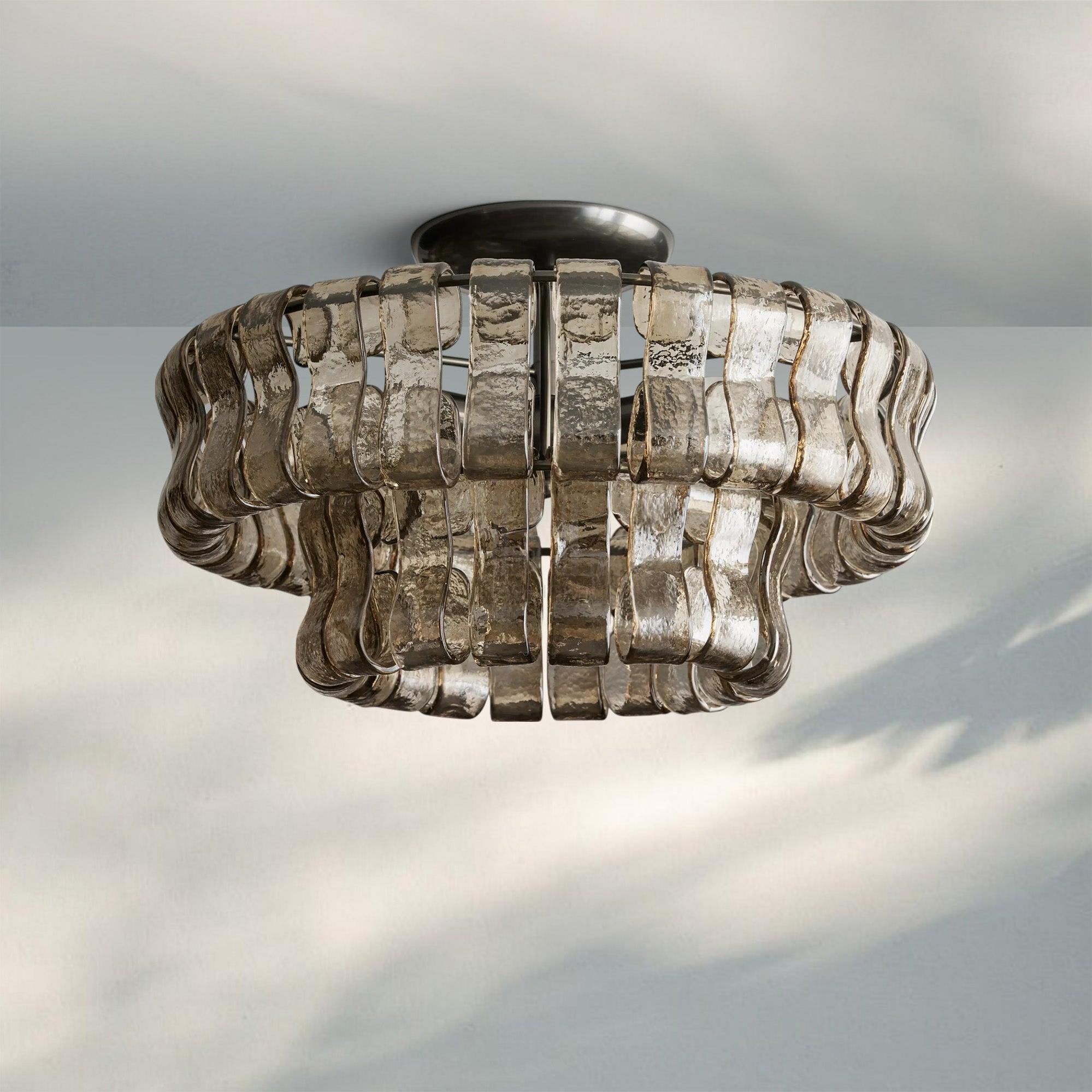 Ghiacio Modern Glass Flushmount-