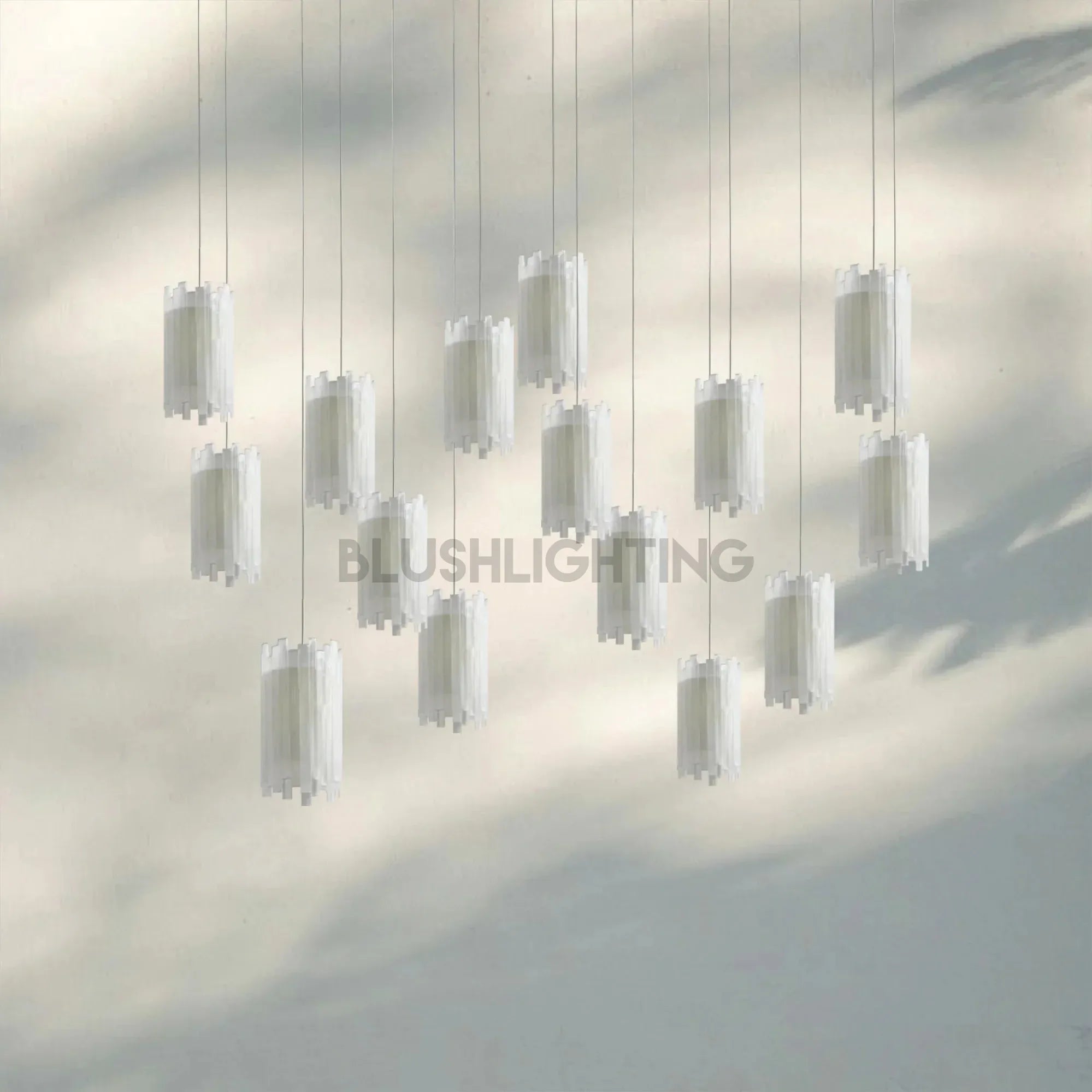 Giana Rectangular Chandelier 15/30 - Light - 30 - LightBlushlighting