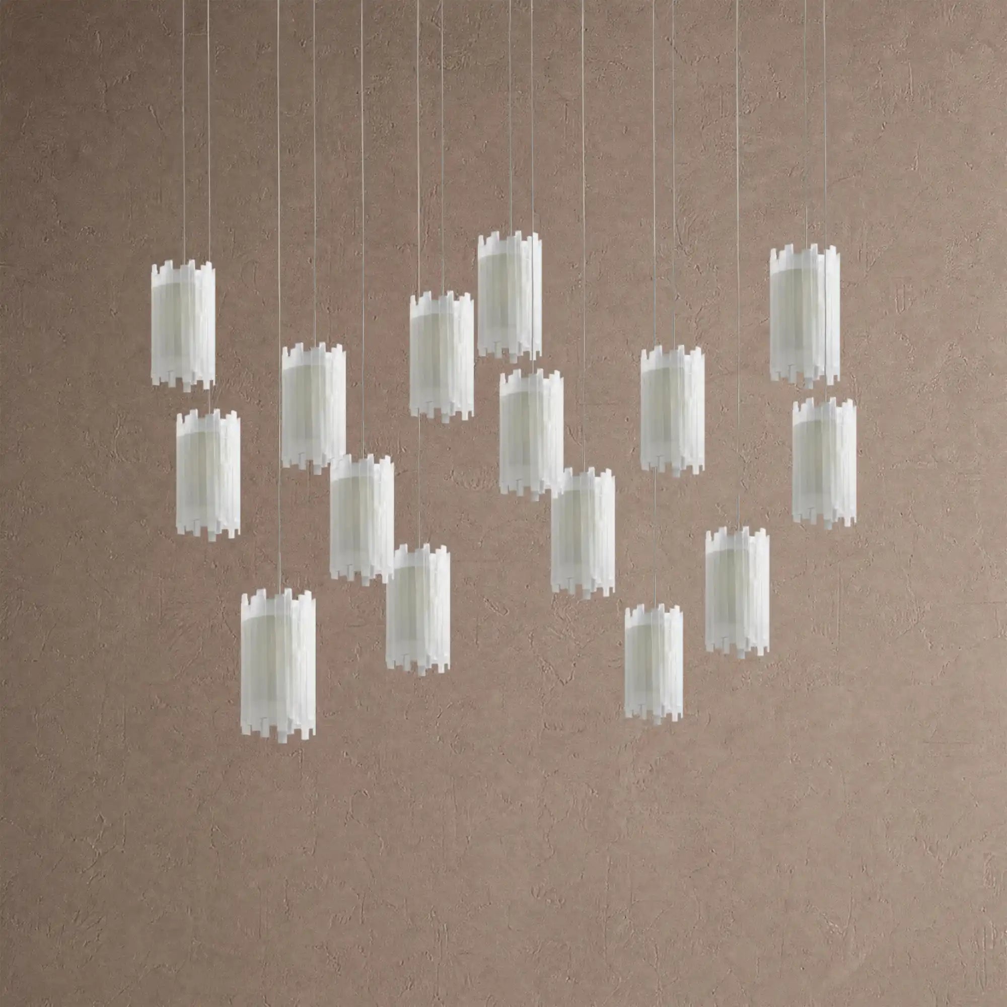 Giana Rectangular Chandelier 15/30-Light - 15-LightBlushlighting