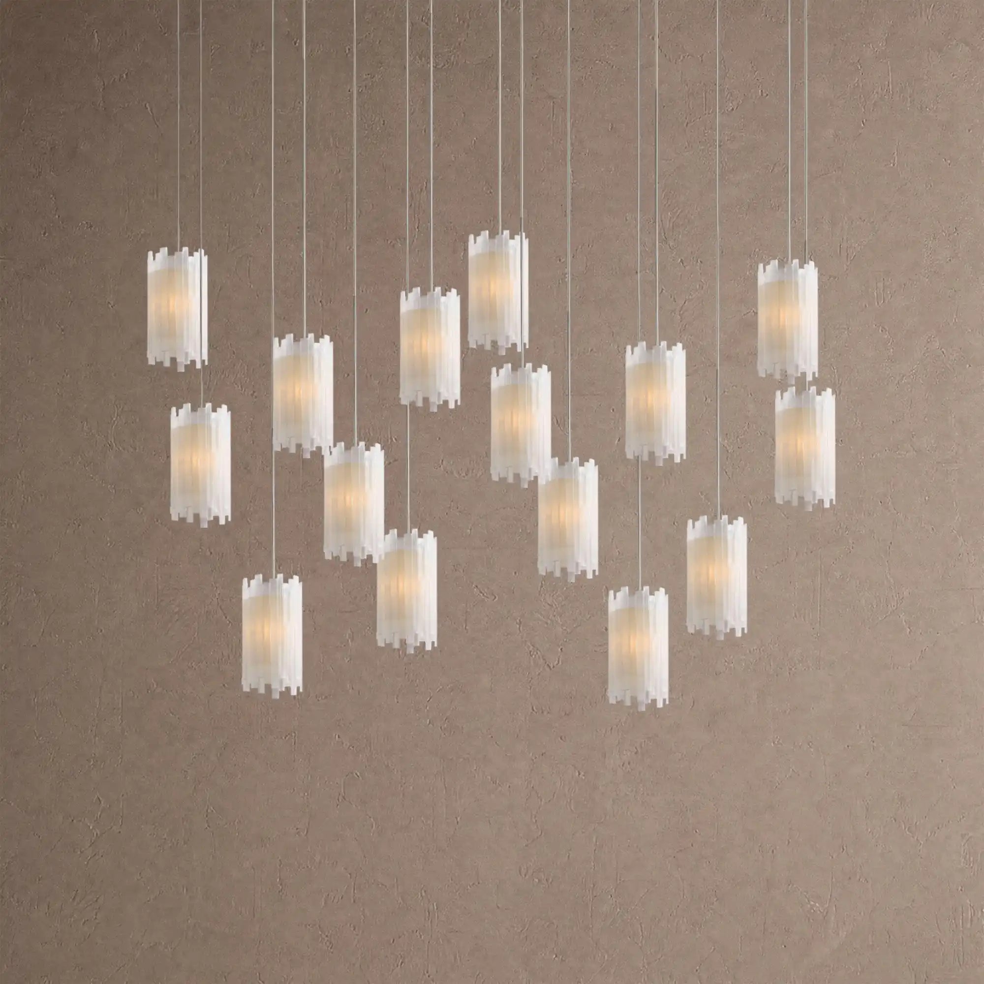 Giana Rectangular Chandelier 15/30-Light - 15-LightBlushlighting