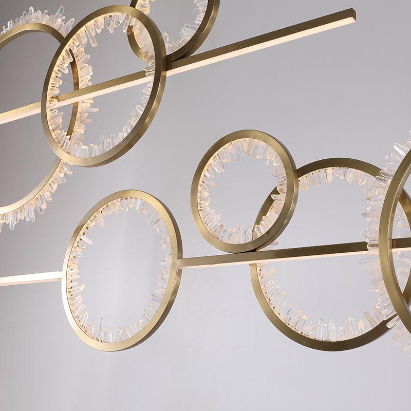 Gina Rock Crystal Gear Chandelier - 3 RingsBlushlighting
