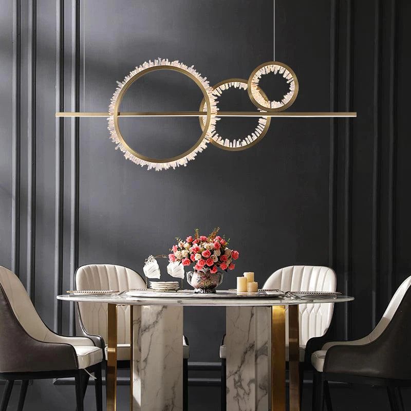 Gina Rock Crystal Gear Chandelier - 3 RingsBlushlighting
